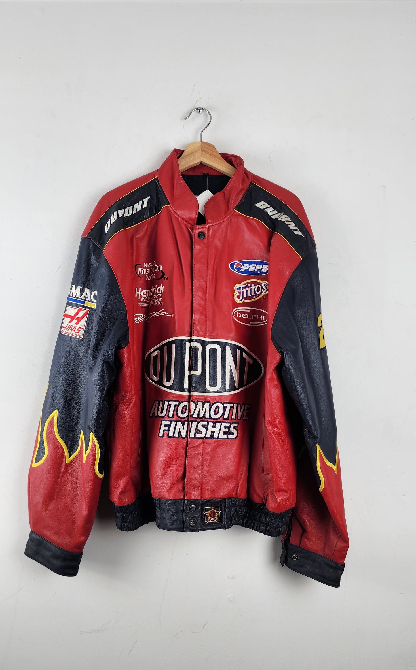 Vintage Chase Authentics Dupont Leather Nascar Jacket