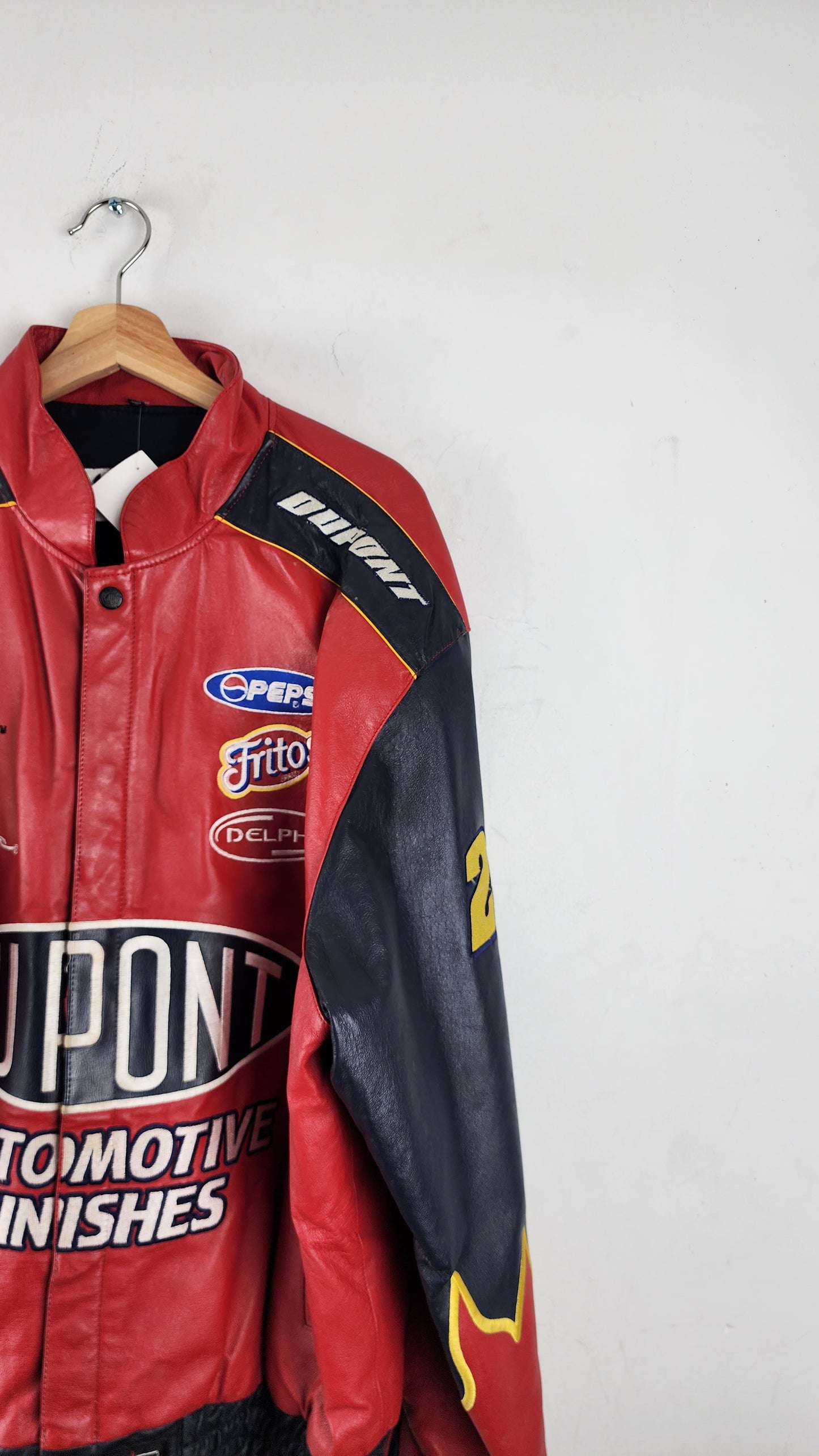 Vintage Chase Authentics Dupont Leather Nascar Jacket