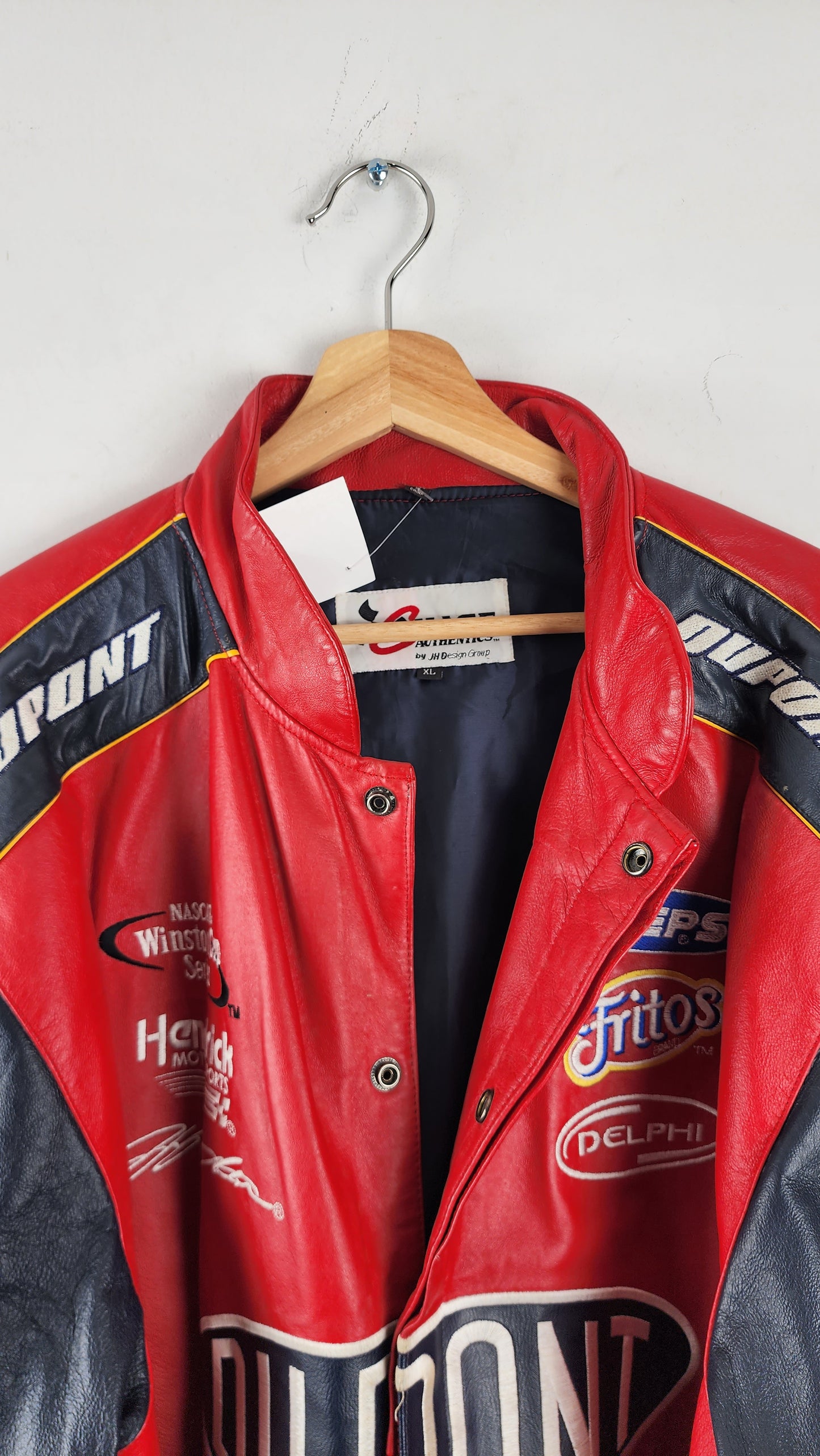 Vintage Chase Authentics Dupont Leather Nascar Jacket