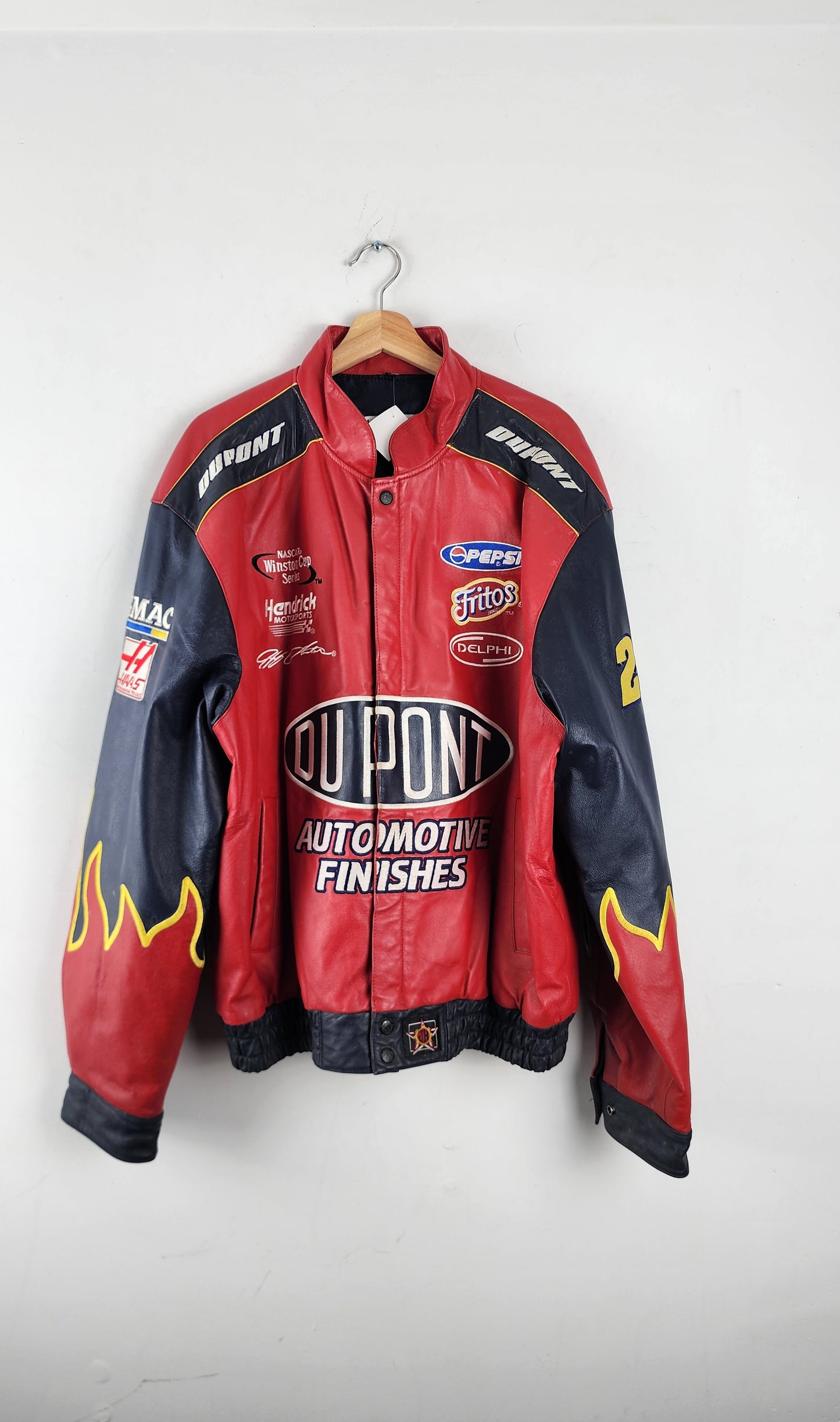 Vintage Chase Authentics Dupont Leather Nascar Jacket