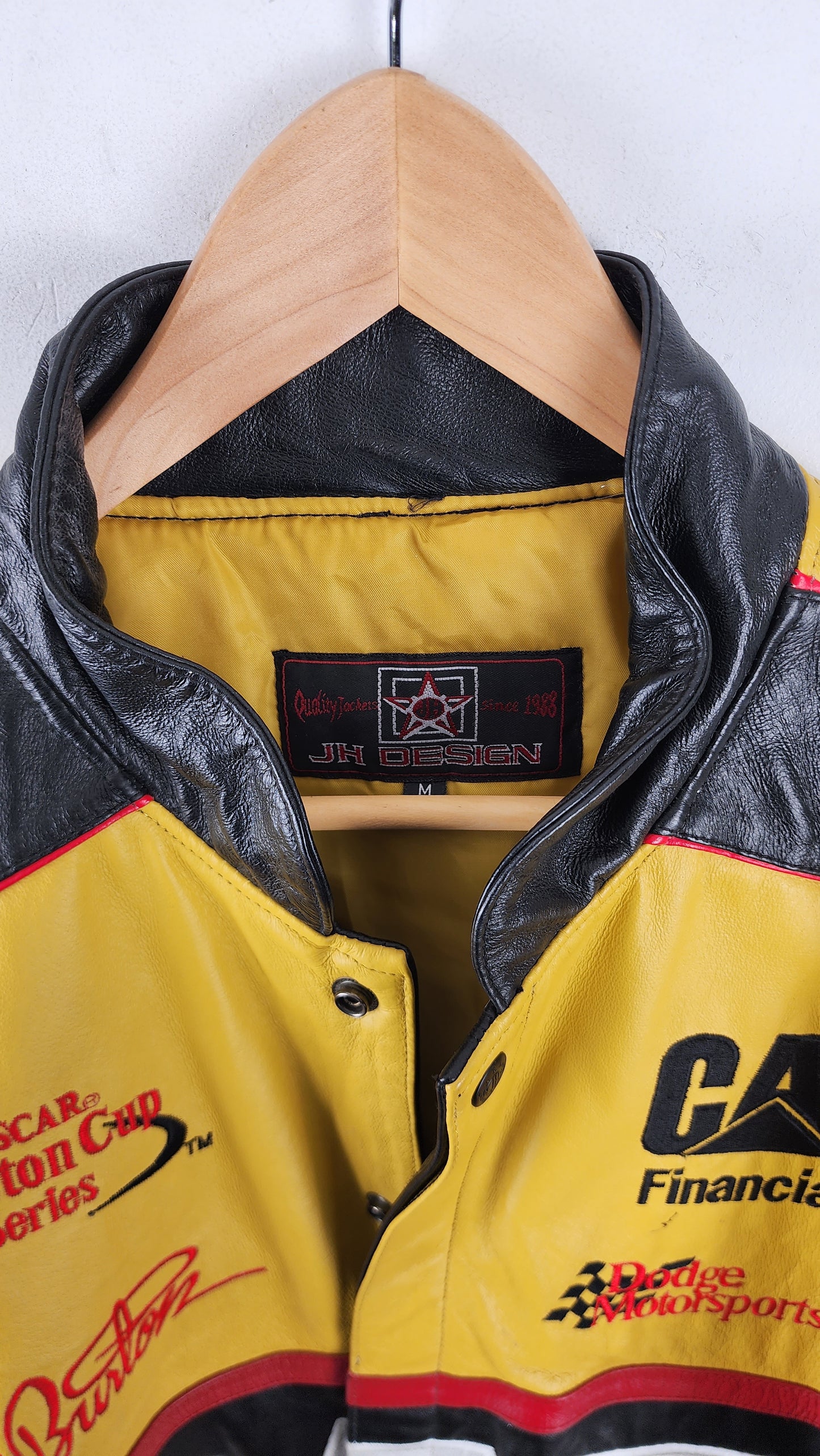 Vintage Jeff Hamilton JH Designs CAT Nascar Leather Jacket