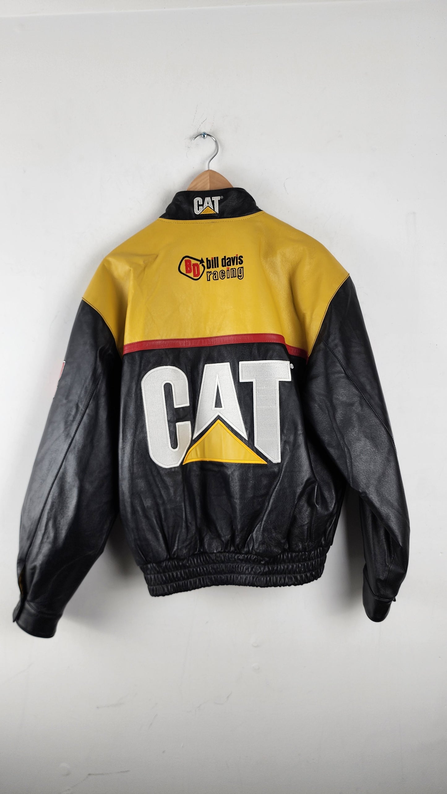 Vintage Jeff Hamilton JH Designs CAT Nascar Leather Jacket