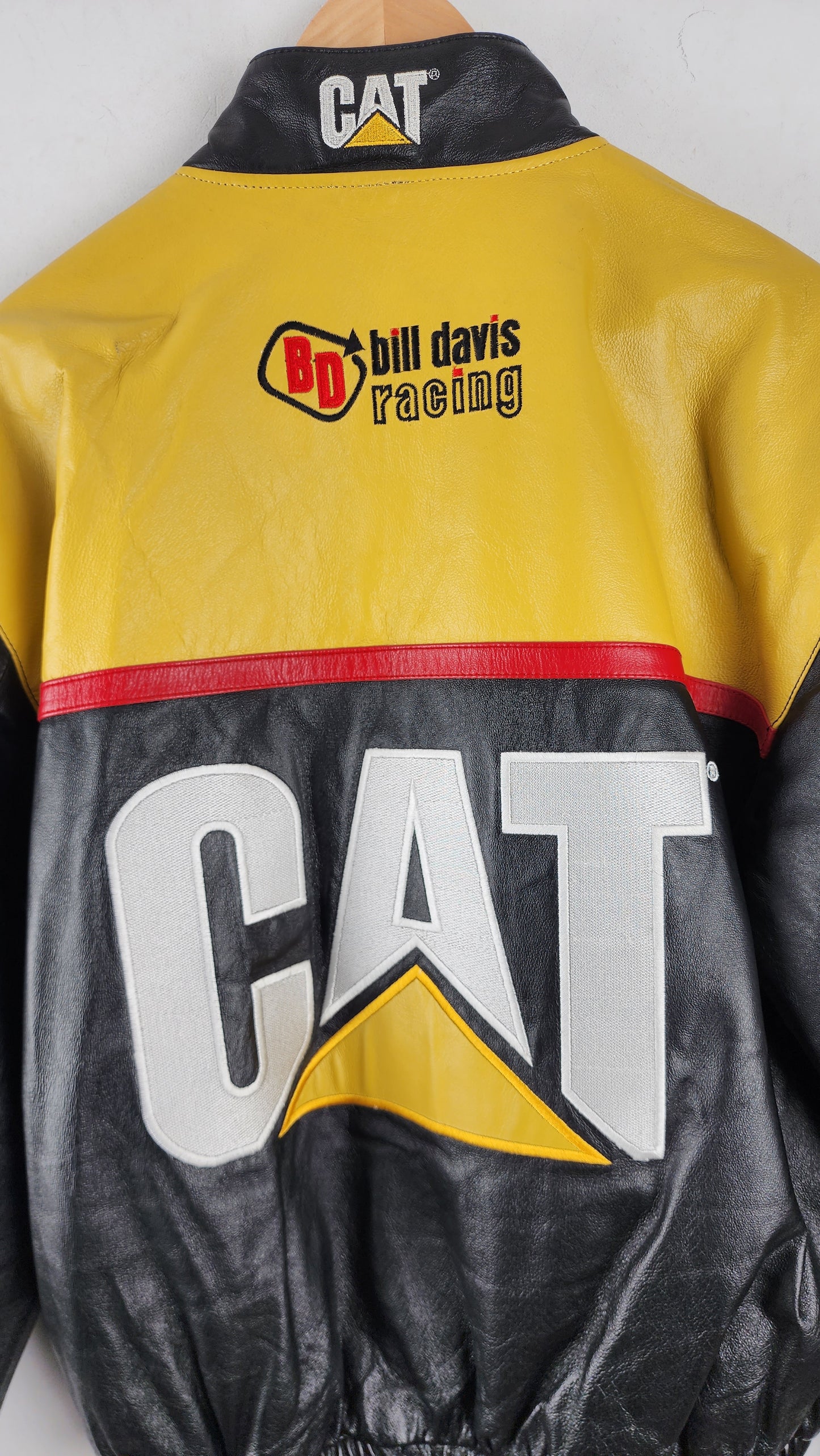 Vintage Jeff Hamilton JH Designs CAT Nascar Leather Jacket