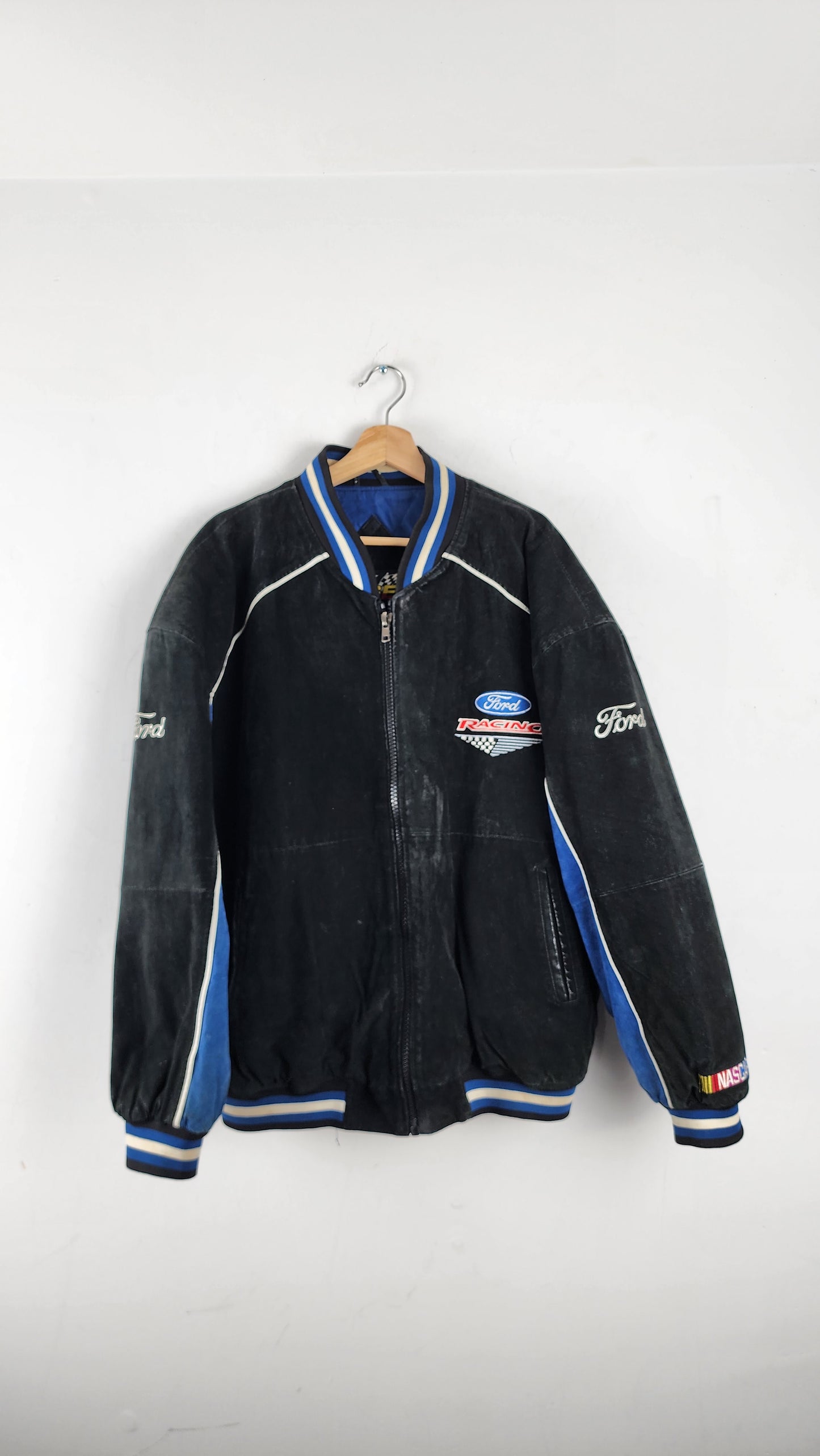 Vintage Essex Ford Racing Nascar Leather Jacket