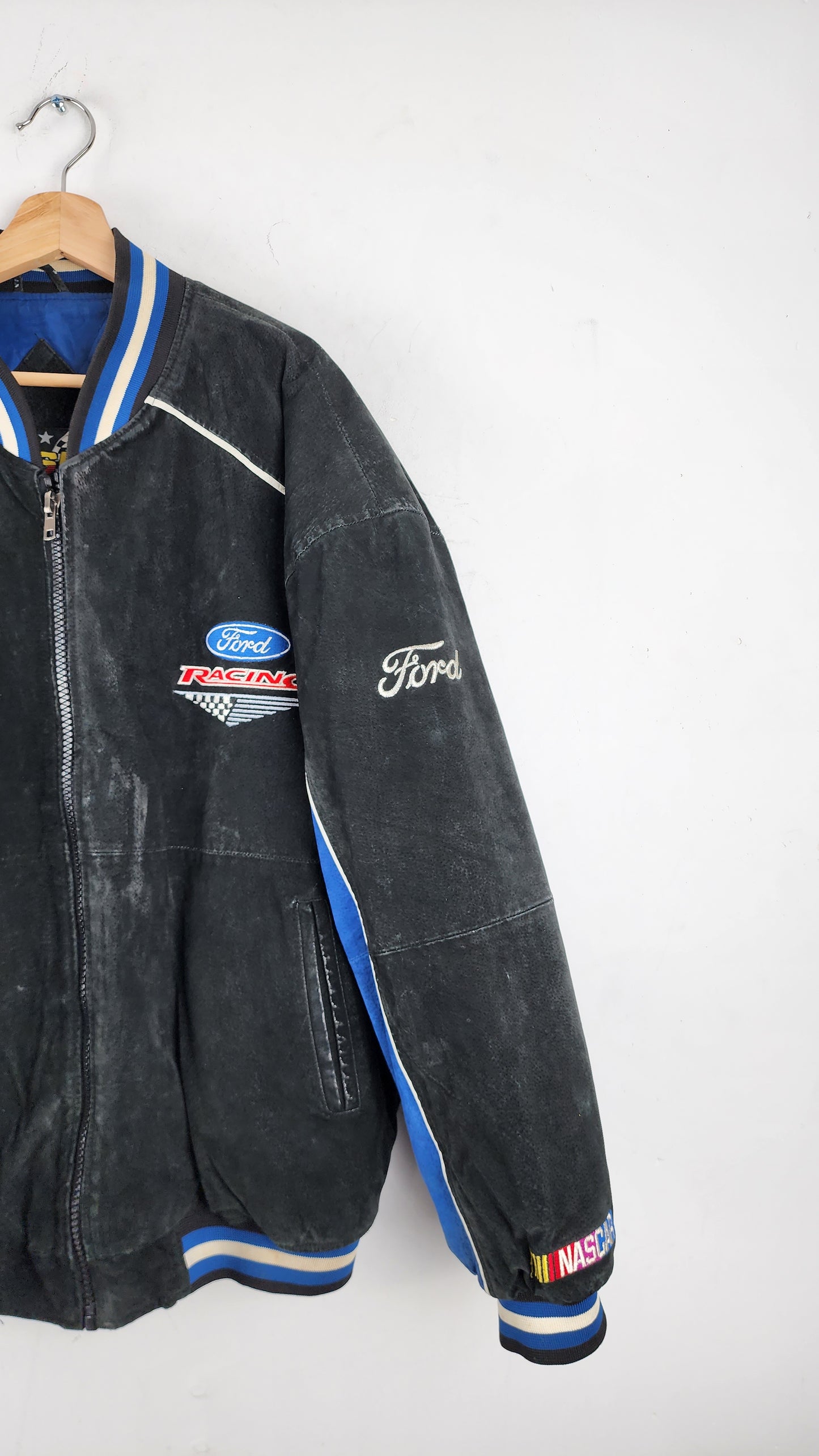 Vintage Essex Ford Racing Nascar Leather Jacket