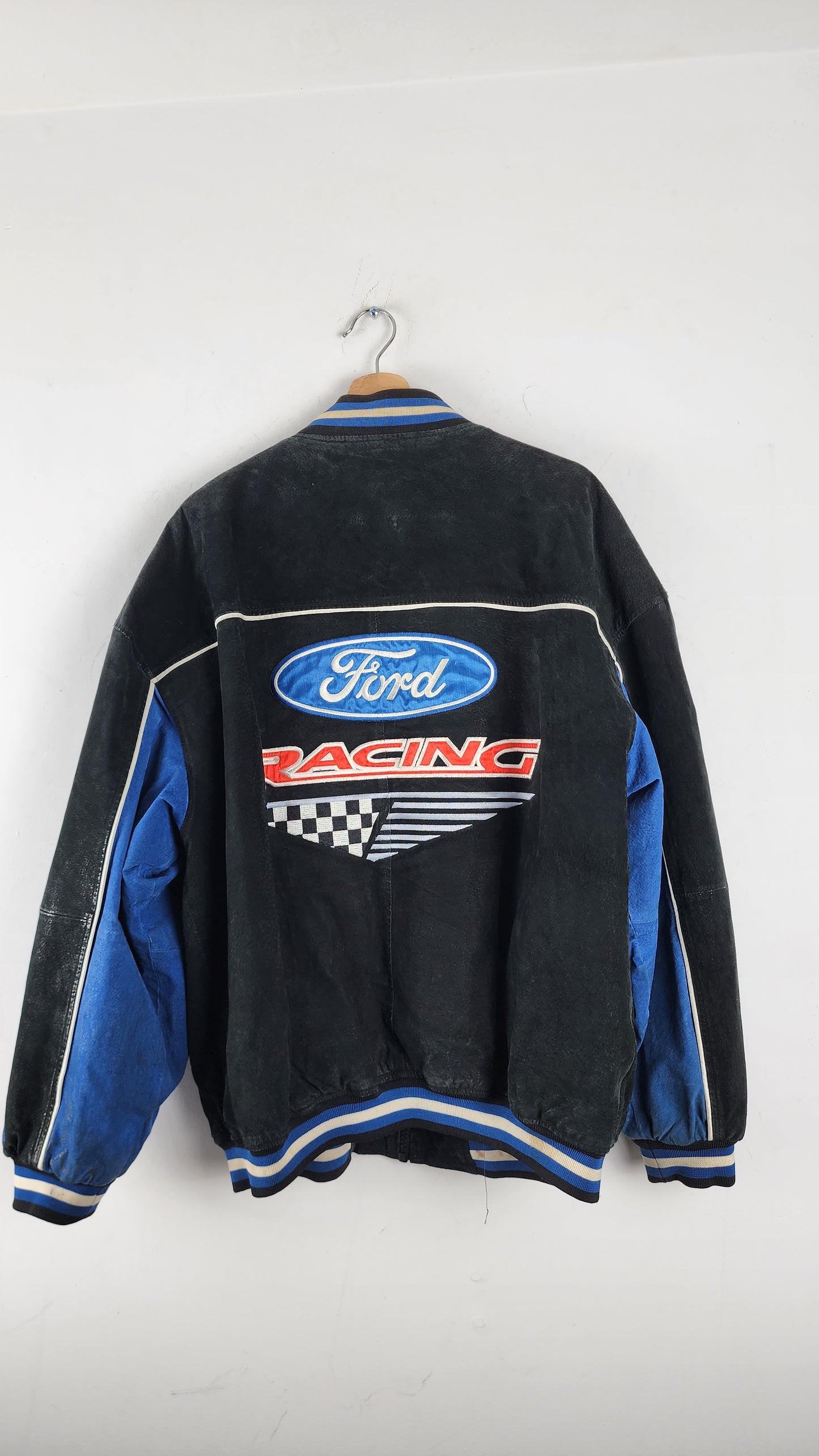 Vintage Essex Ford Racing Nascar Leather Jacket