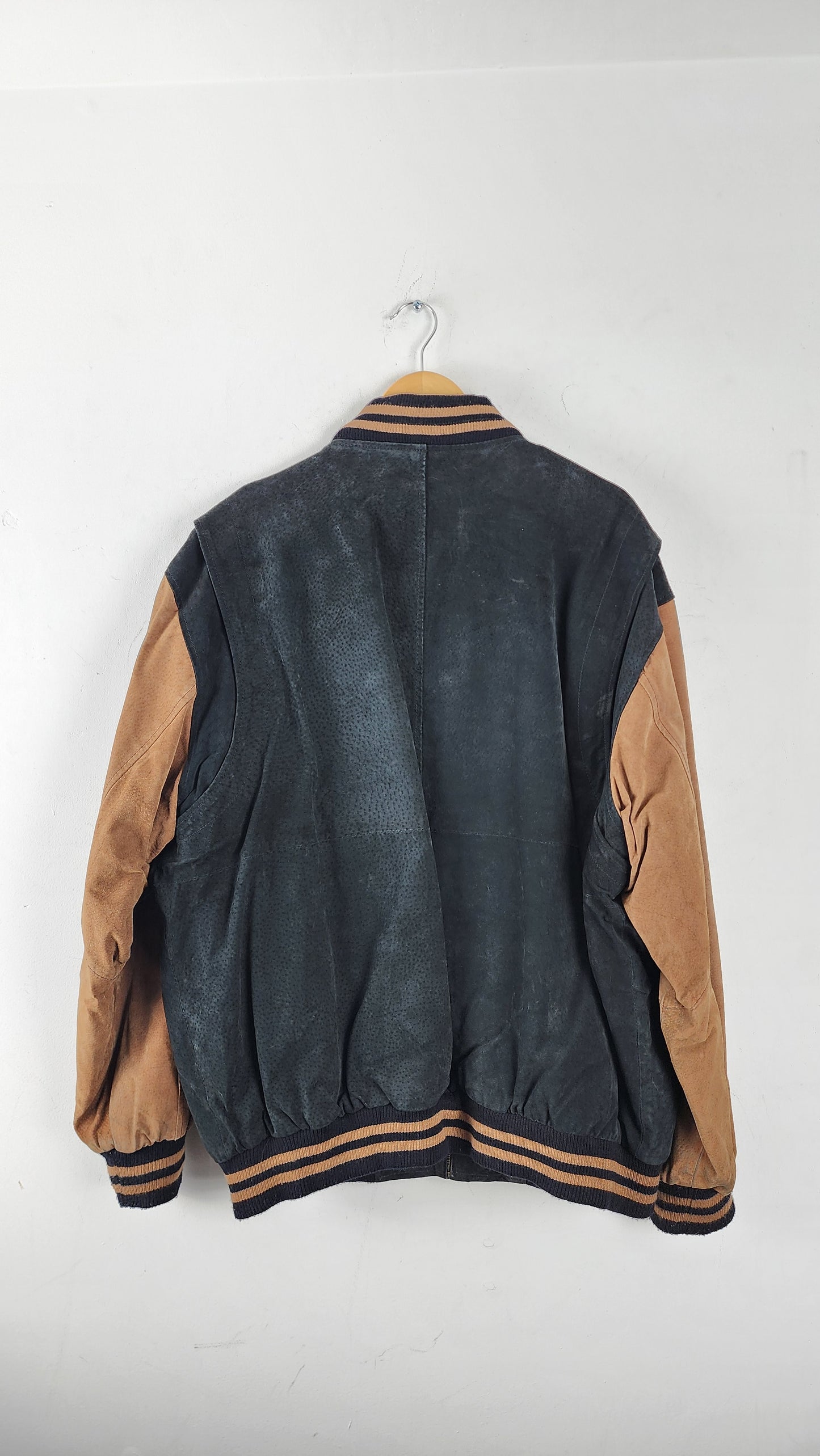 Vintage Harrison & Taylor Suede Leather Colorblock Jacket