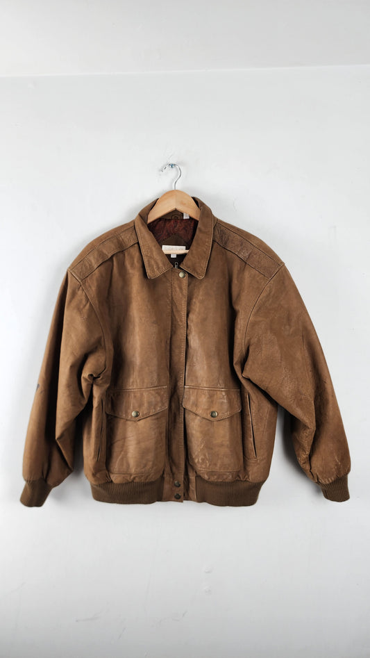 Vintage SSATORI Brown Leather Jacket