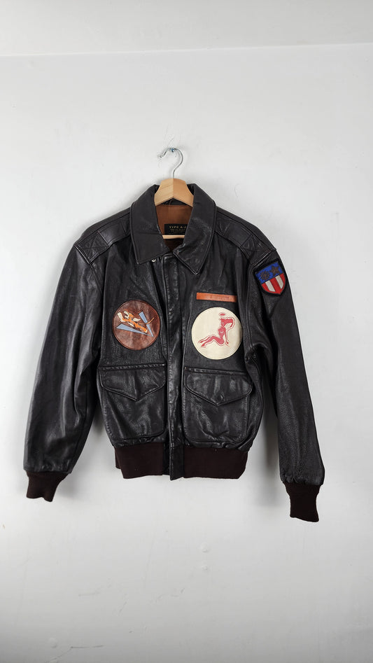 US Wings Type A-2 Vintage Leather Jacket with Patches