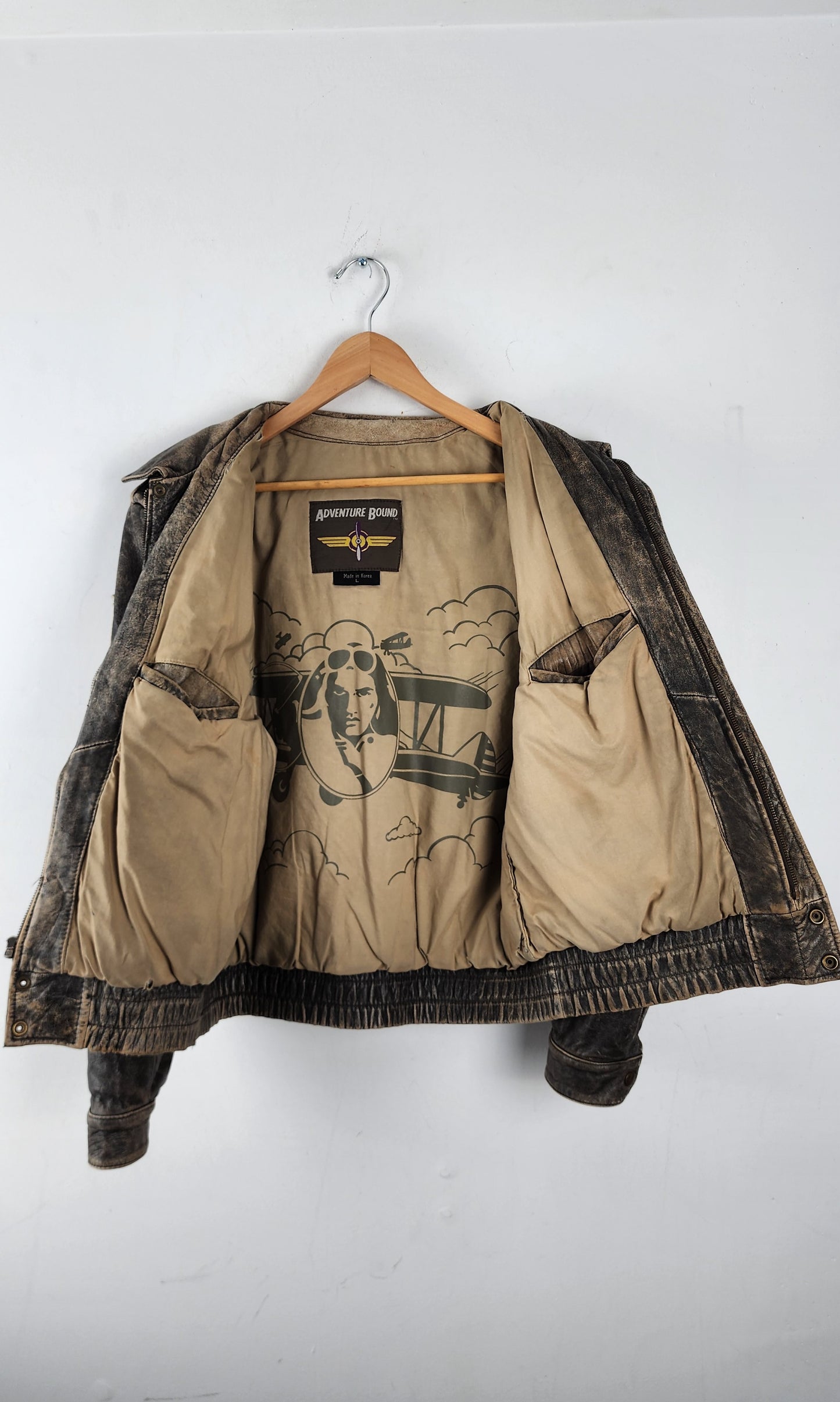 90s Adventure Bound Vintage Brown Jacket with Patches