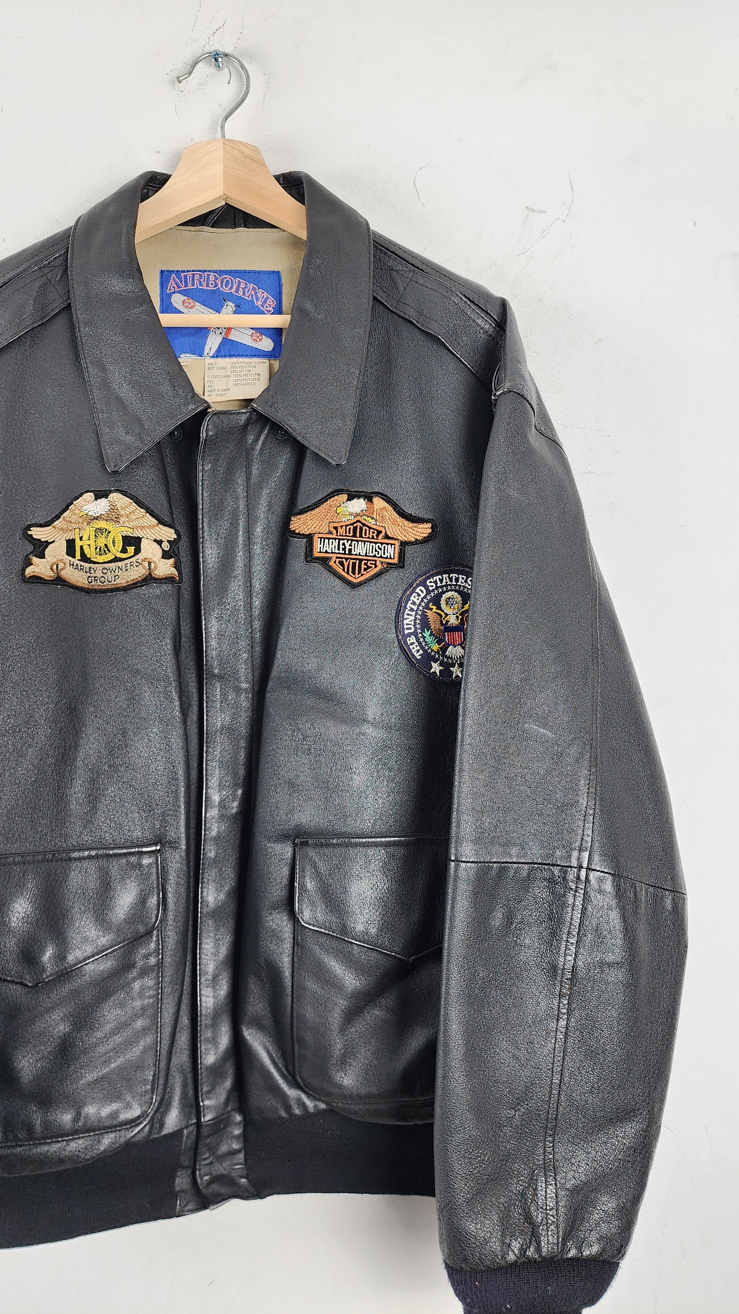 Vintage Airborne Military Jacket with Patches