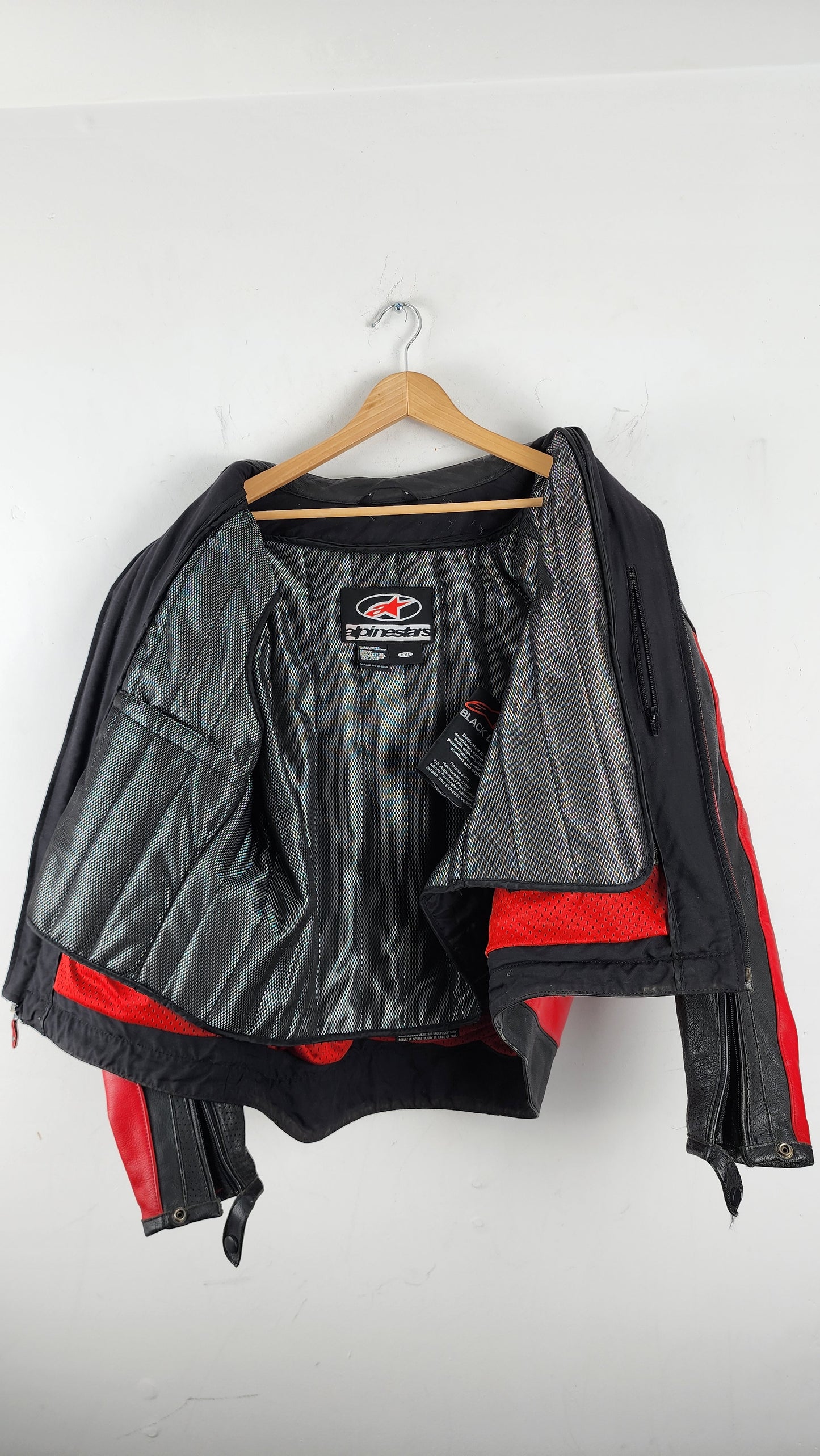 Vintage AlpineStar Leather Moto Jacket in Red