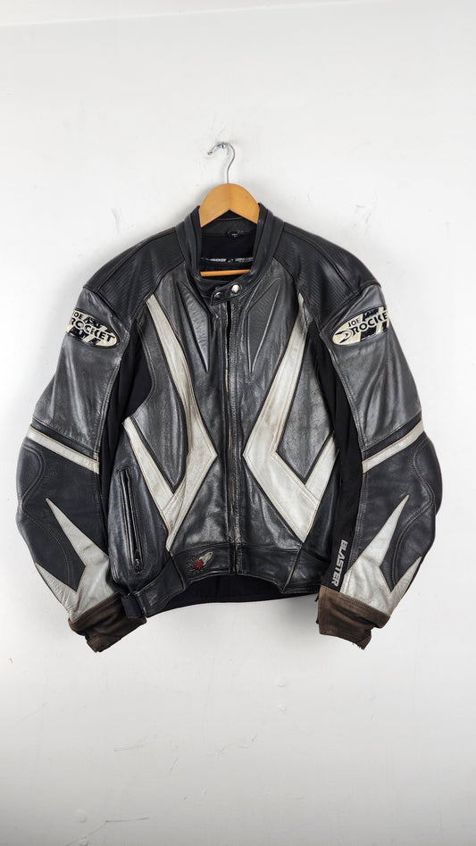 Vintage Joe Rocket Leather Moto Jacket - with silver finish