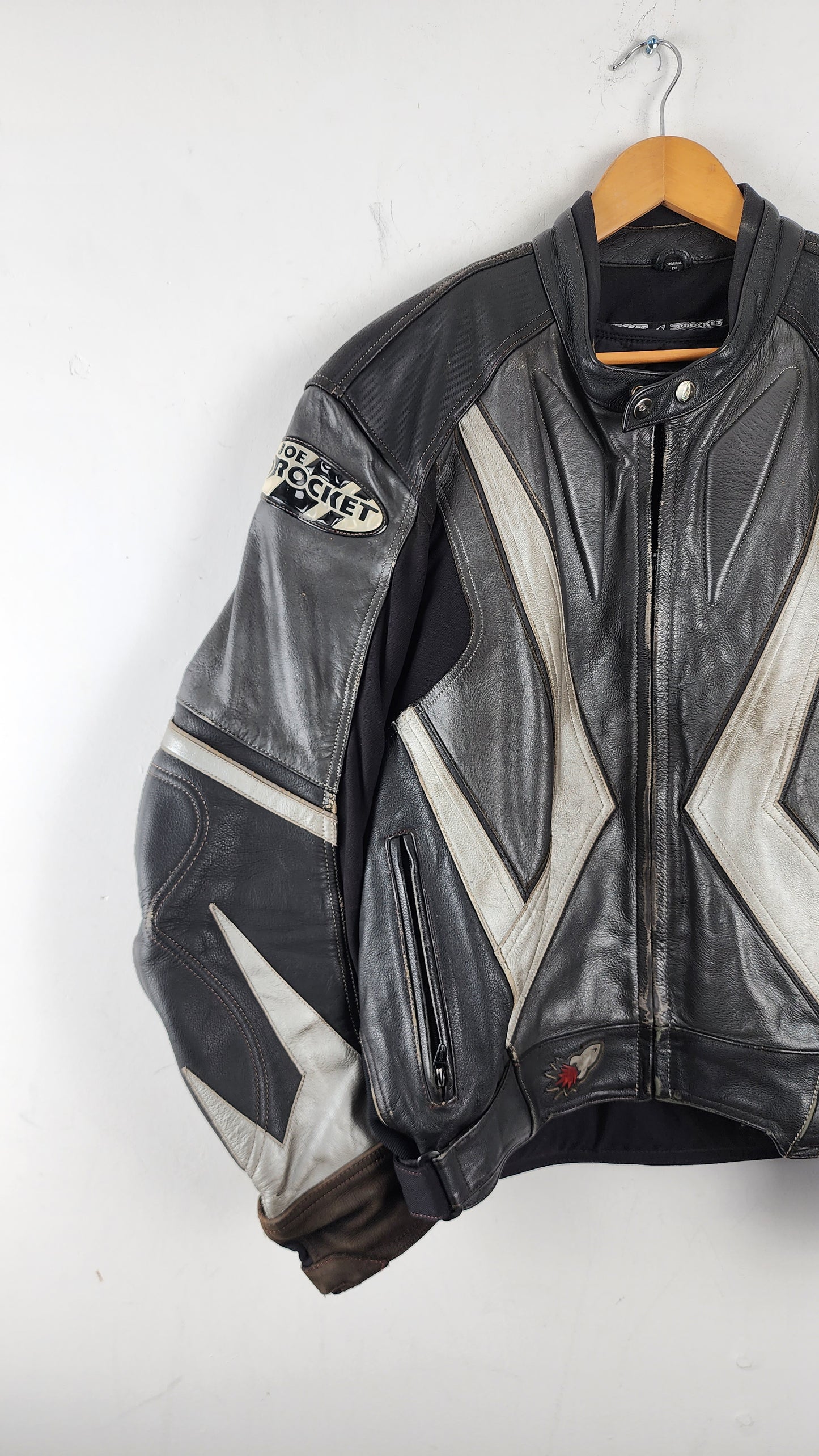 Vintage Joe Rocket Leather Moto Jacket - with silver finish