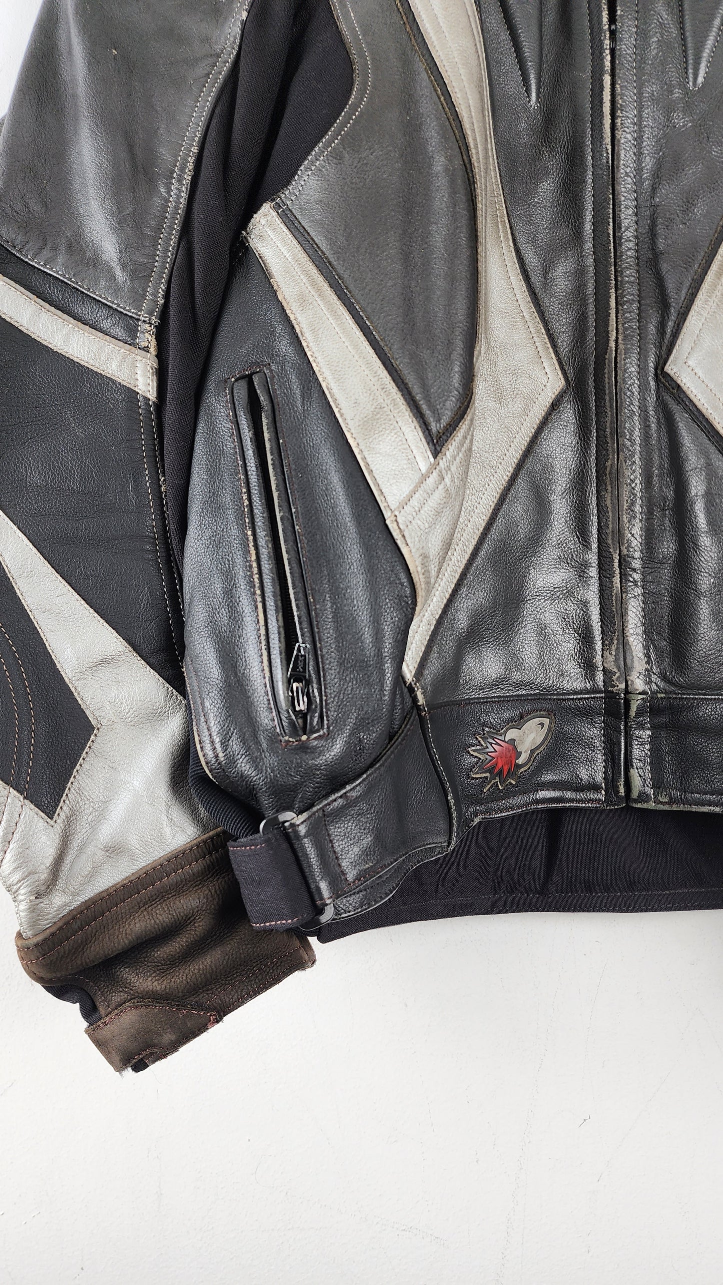 Vintage Joe Rocket Leather Moto Jacket - with silver finish