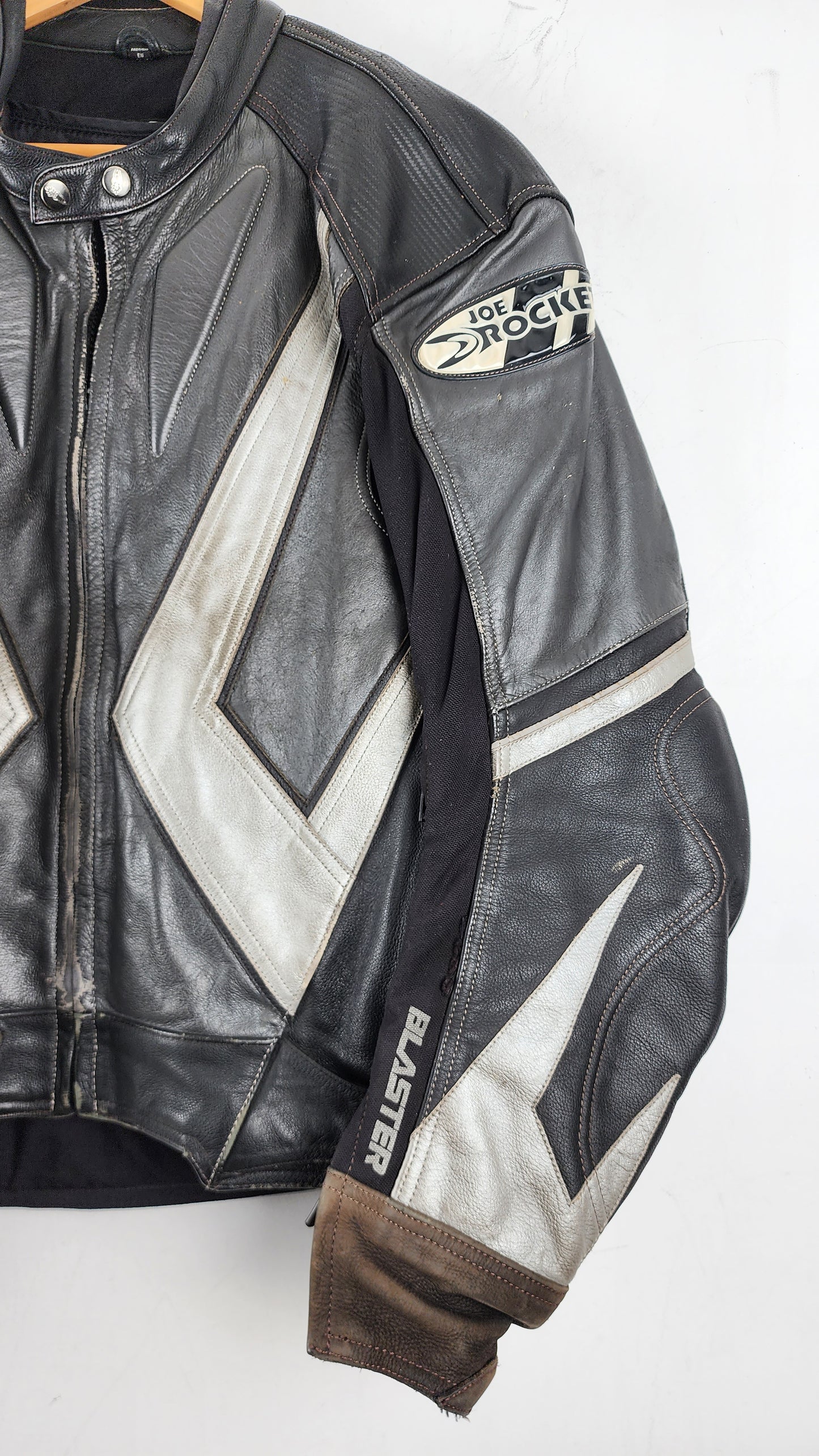 Vintage Joe Rocket Leather Moto Jacket - with silver finish