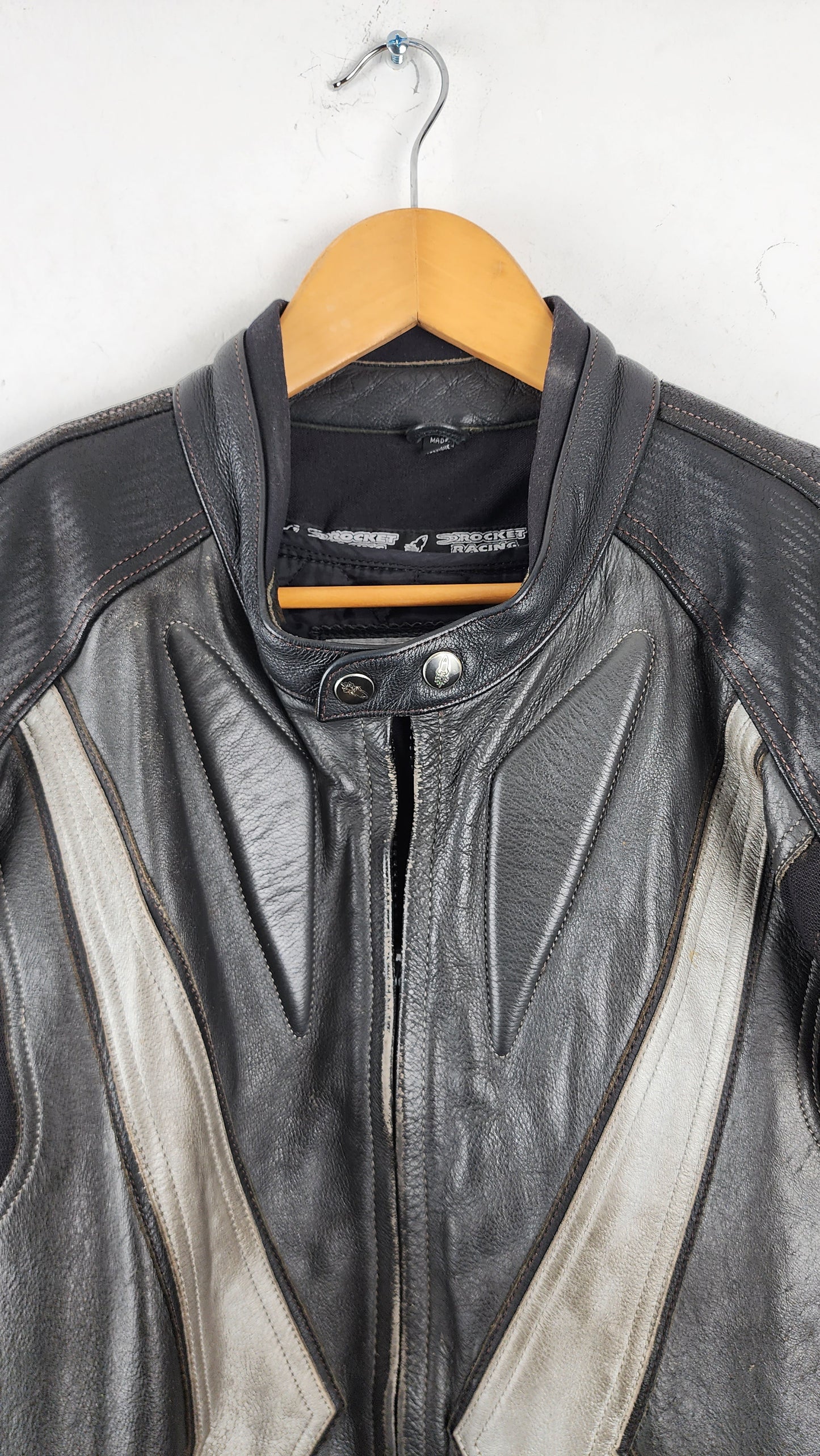 Vintage Joe Rocket Leather Moto Jacket - with silver finish