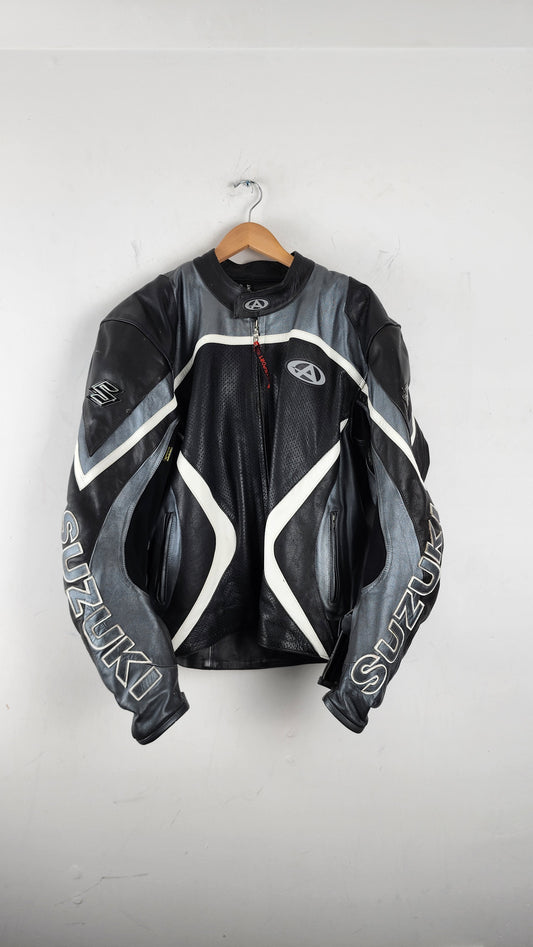 Rare 90s Suzuki x AGV Leather Moto Jacket