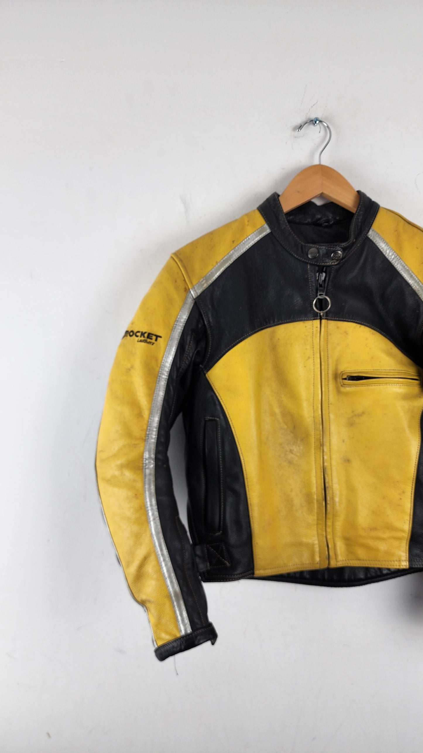 Kill Bill Yellow 90s Joe Rocket Leather Moto Jacket