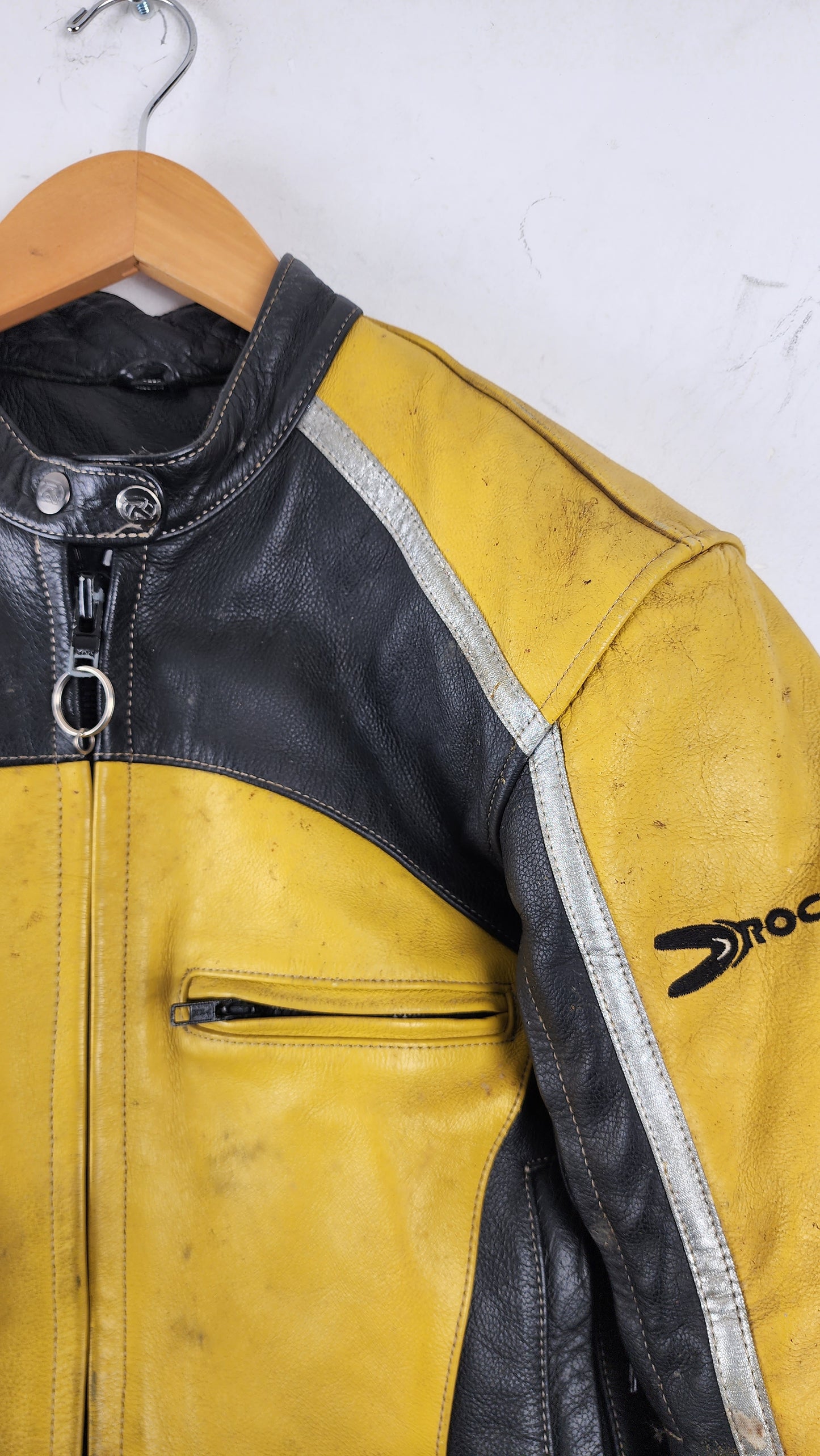 Kill Bill Yellow 90s Joe Rocket Leather Moto Jacket