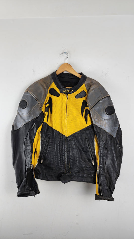 Rare Kobe Yellow Kobe Leather Moto Jacket