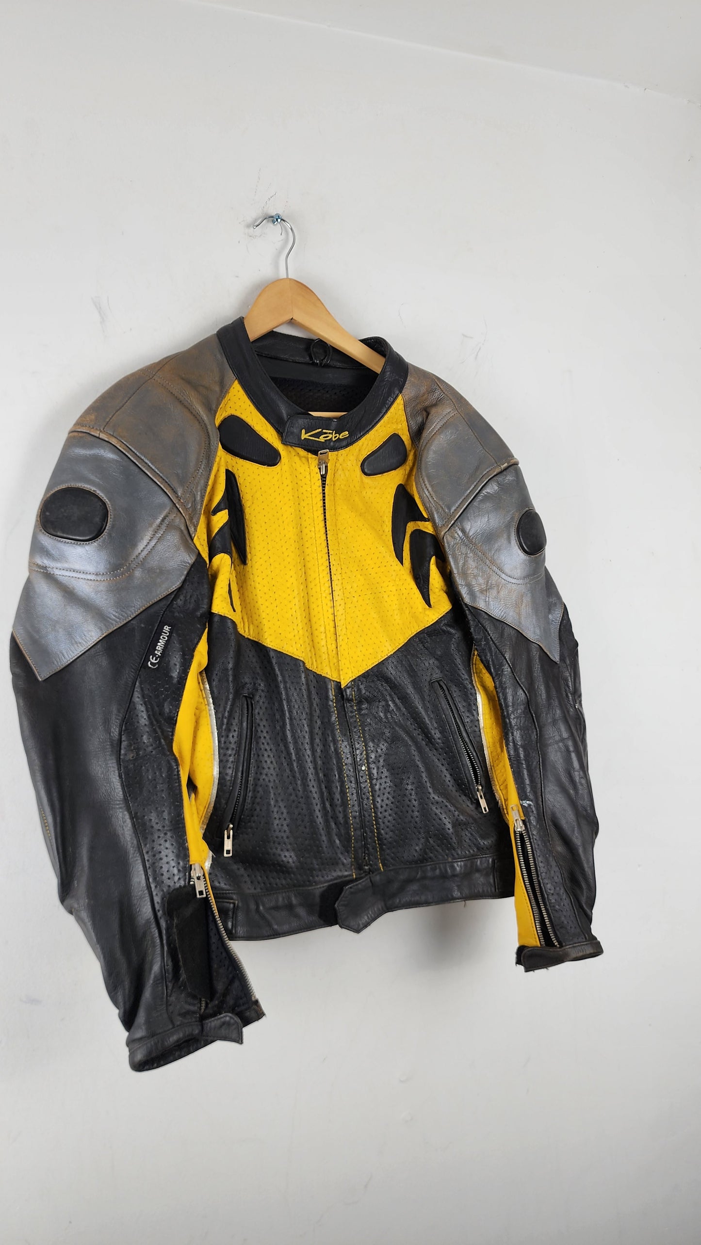 Rare Kobe Yellow Kobe Leather Moto Jacket