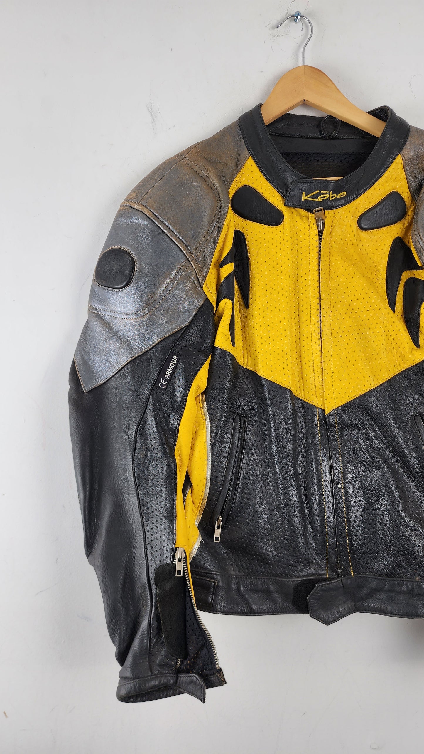 Rare Kobe Yellow Kobe Leather Moto Jacket