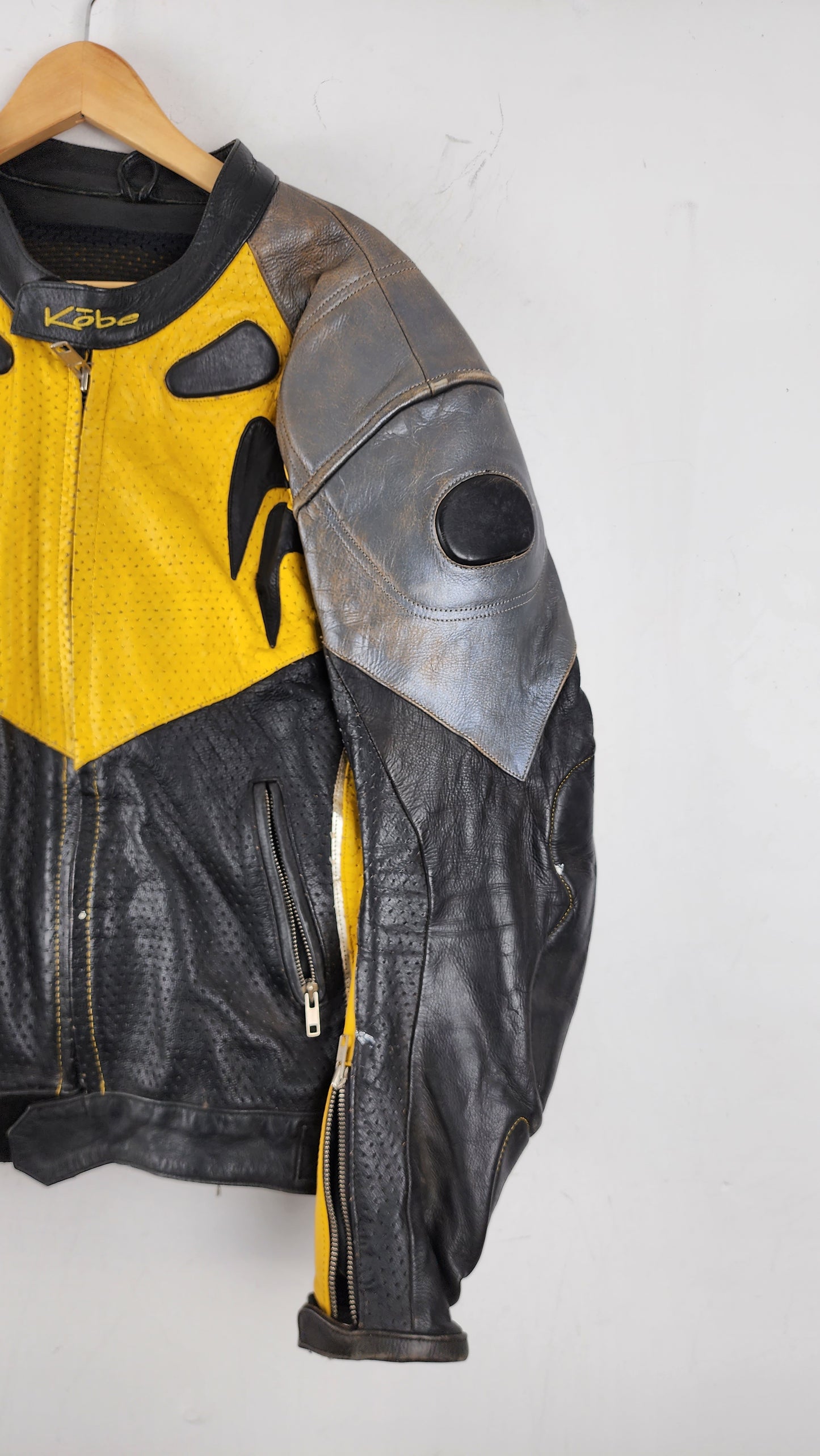 Rare Kobe Yellow Kobe Leather Moto Jacket