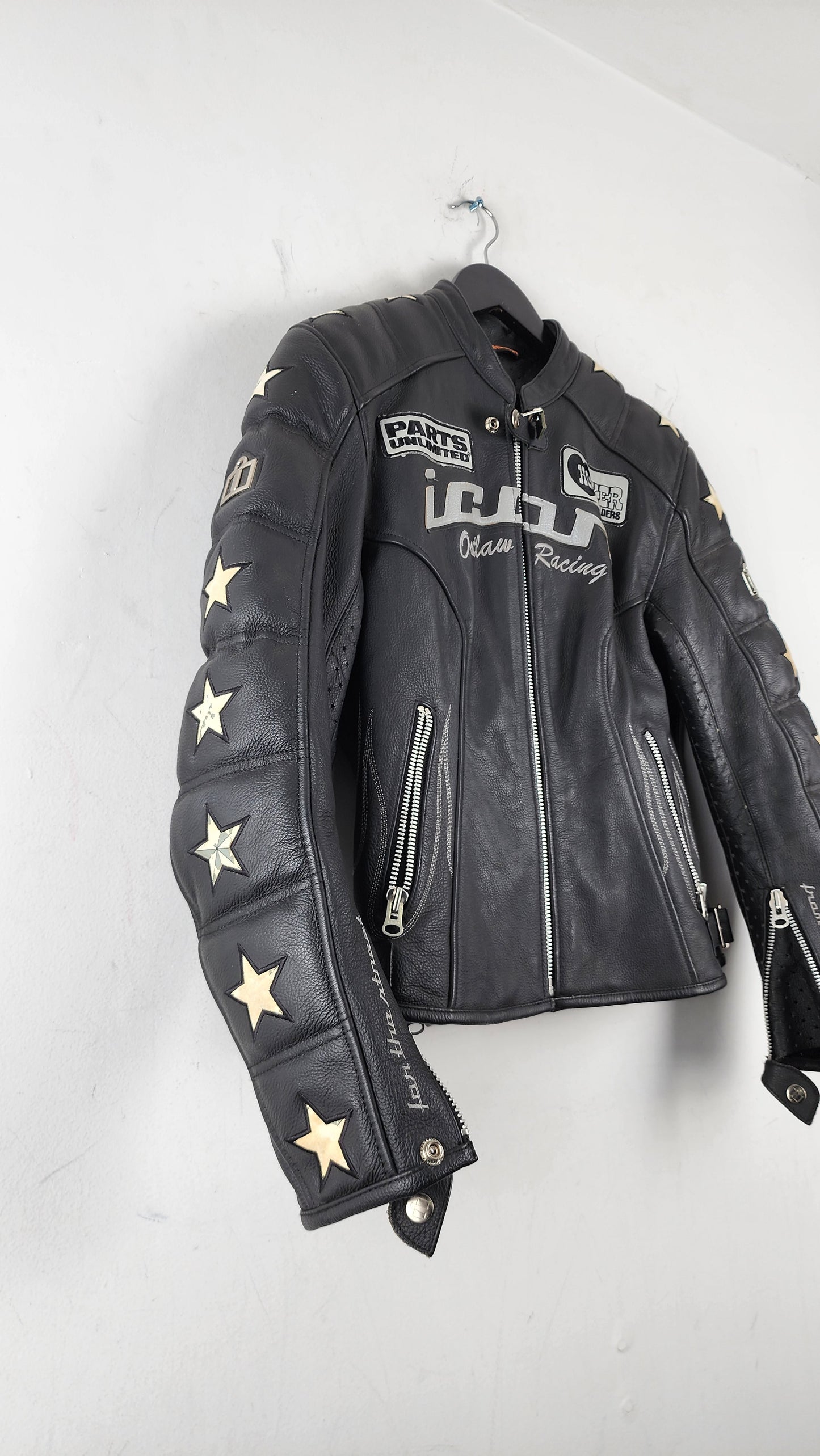 Womens Vintage Icon Kitty Leather Moto Jacket