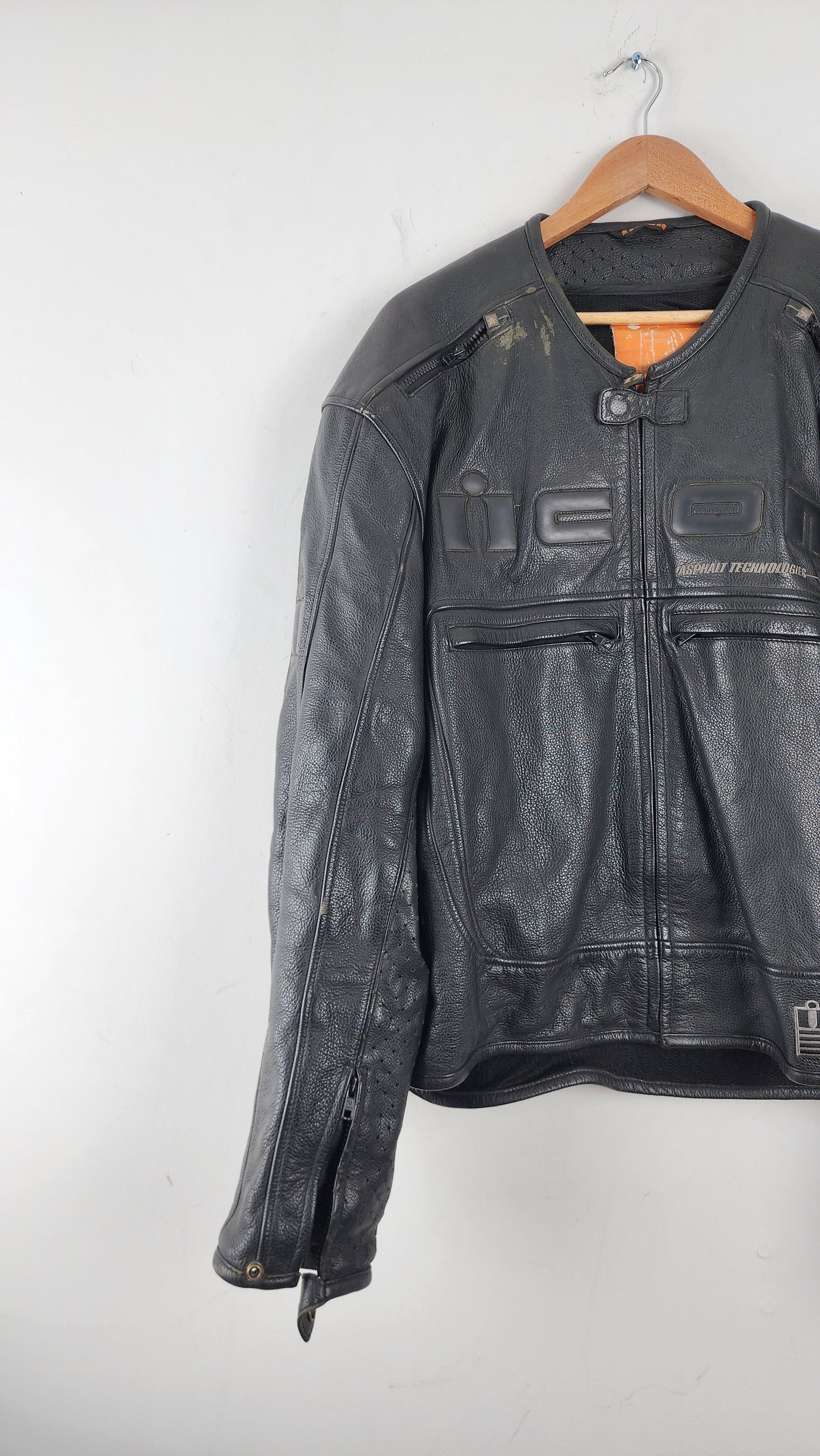 Vintage All Black Icon Leather Moto Jacket