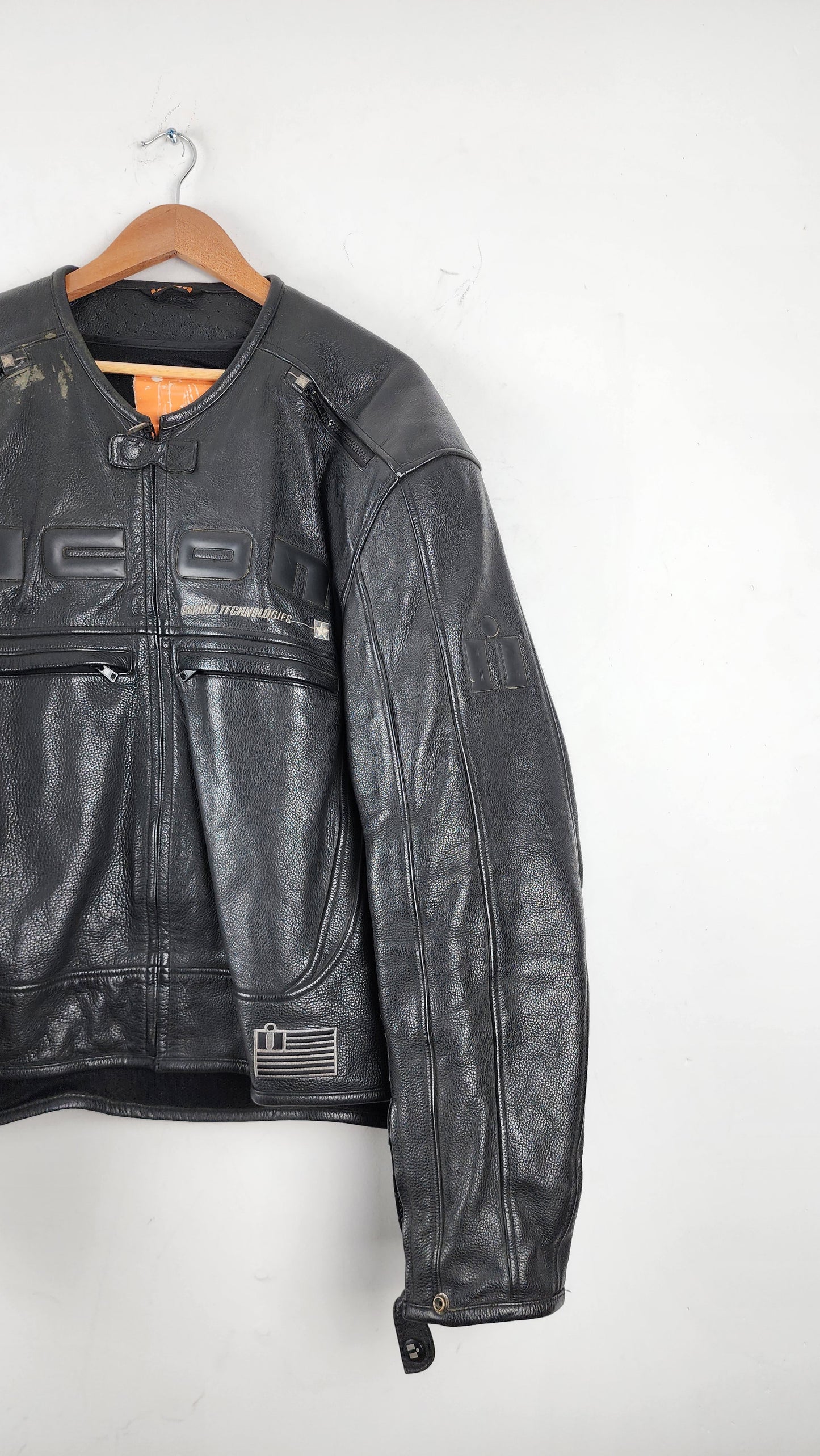 Vintage All Black Icon Leather Moto Jacket