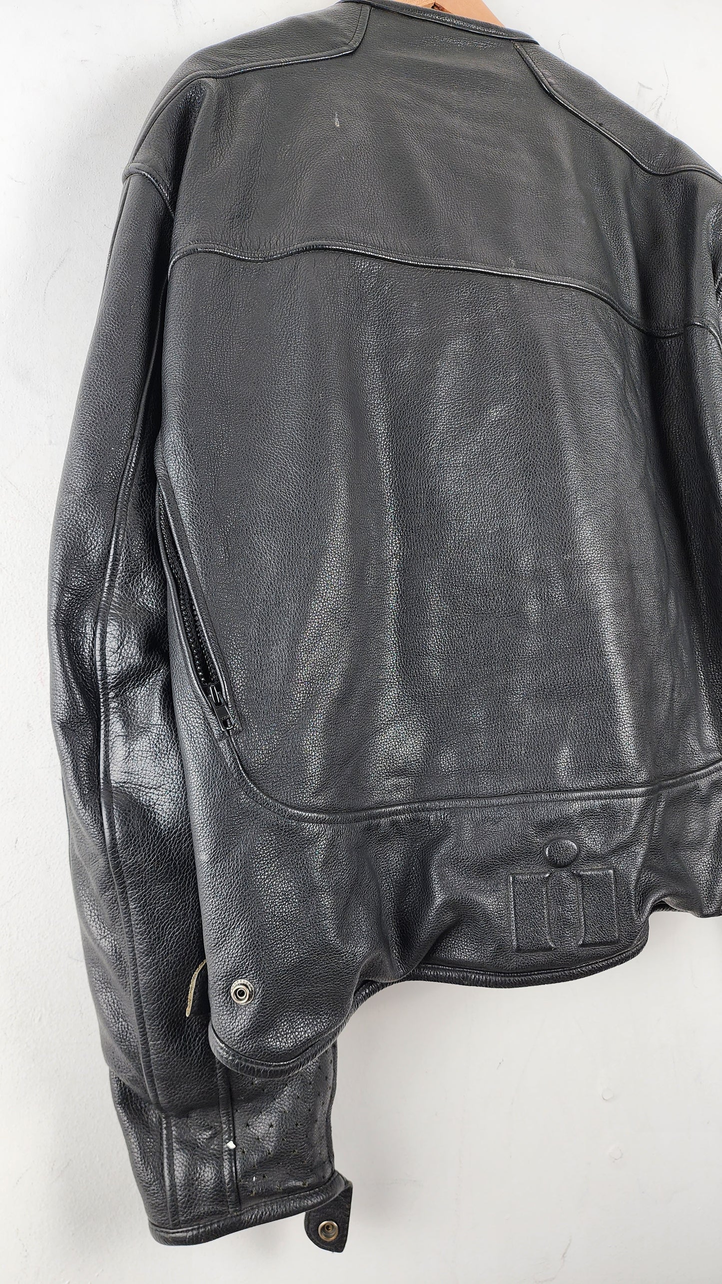 Vintage All Black Icon Leather Moto Jacket