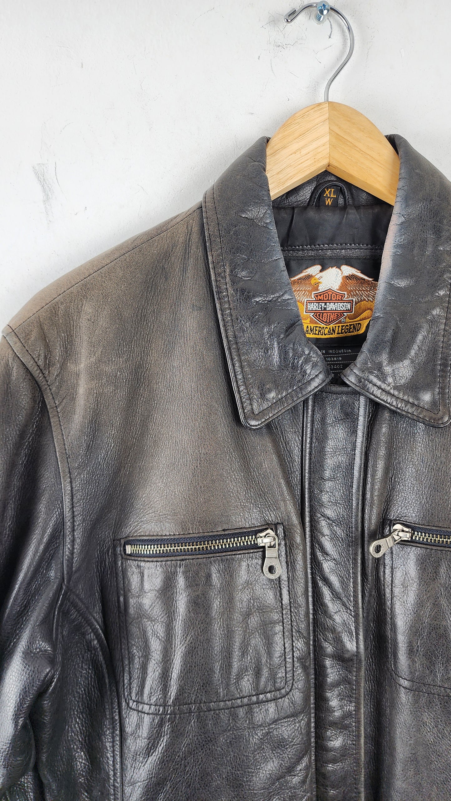 Vintage Harley Davidson Leather Jacket with Fading