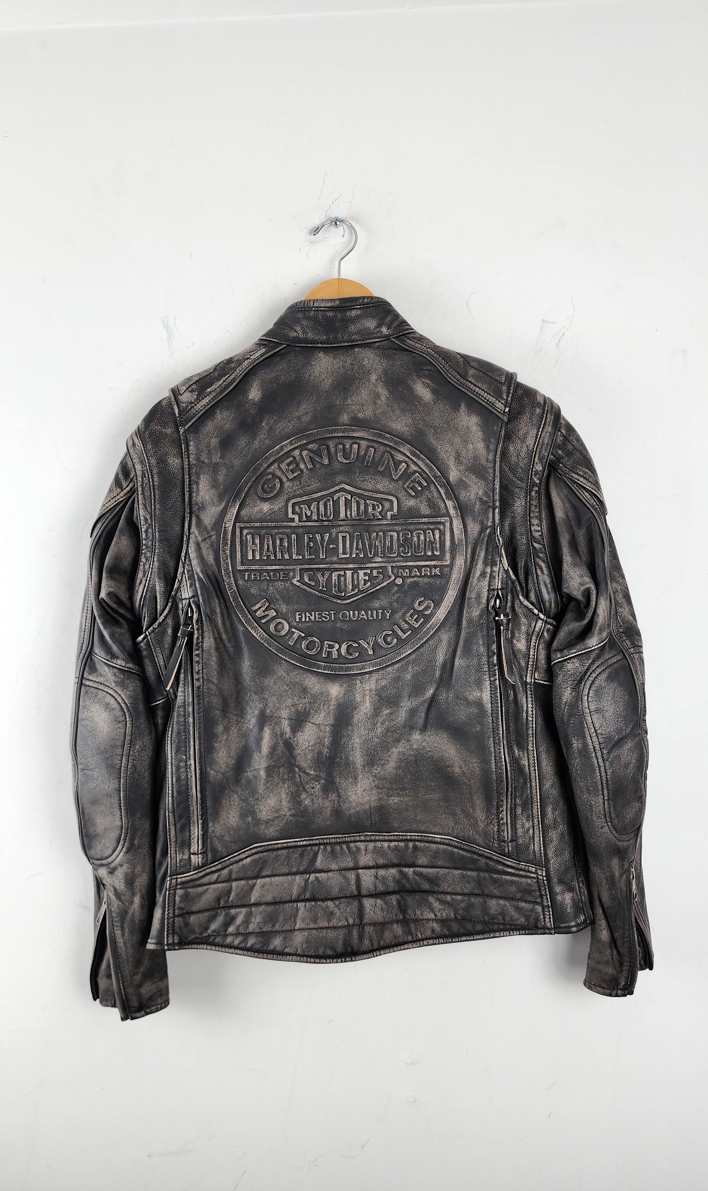 Vintage factory Western Acid Washed Leather Jacket