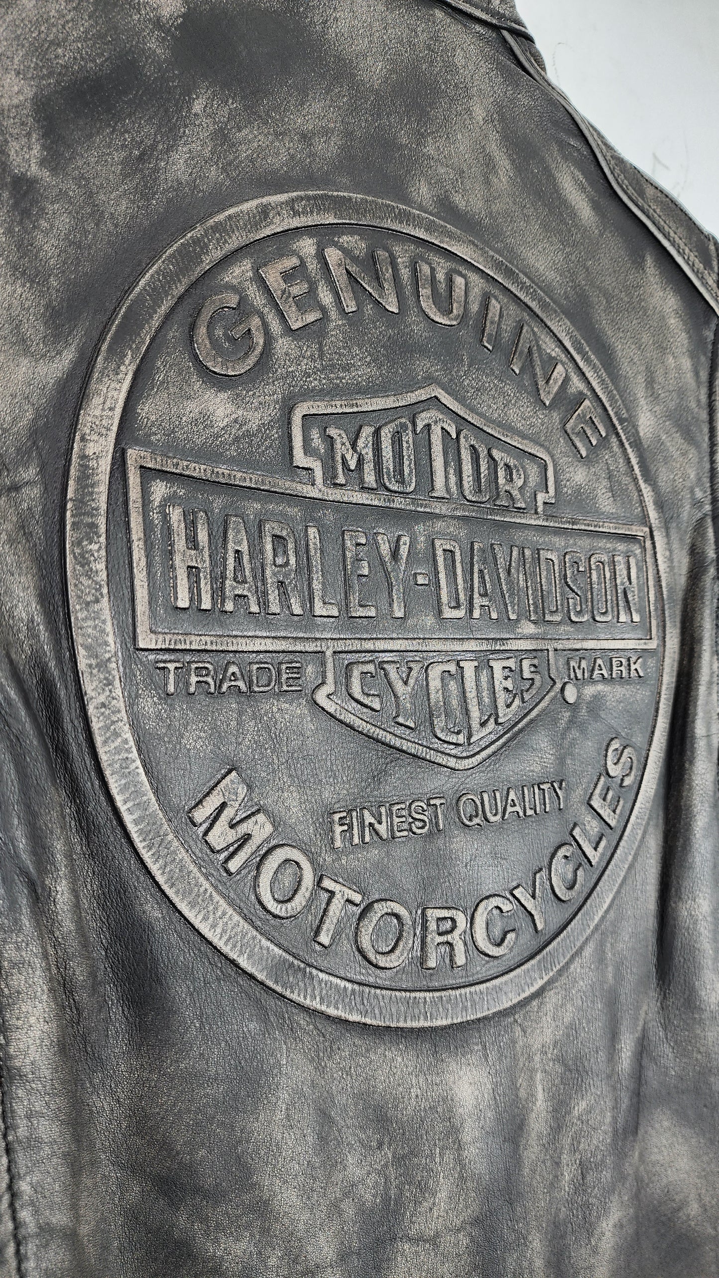 RARE Vintage Harley Davidson Leather Jacket in Acid Wash Leather