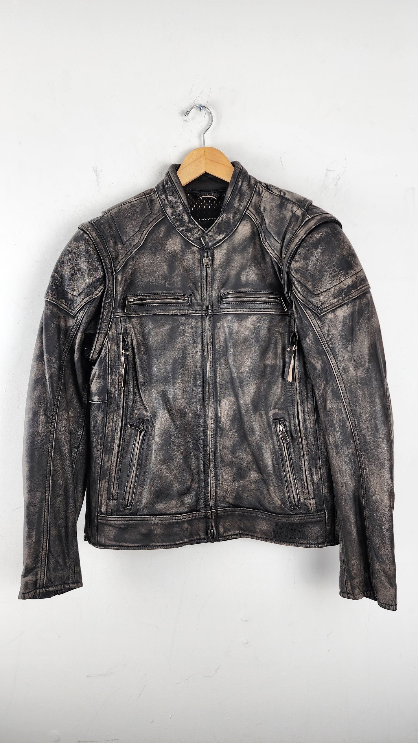 RARE Vintage Harley Davidson Leather Jacket in Acid Wash Leather