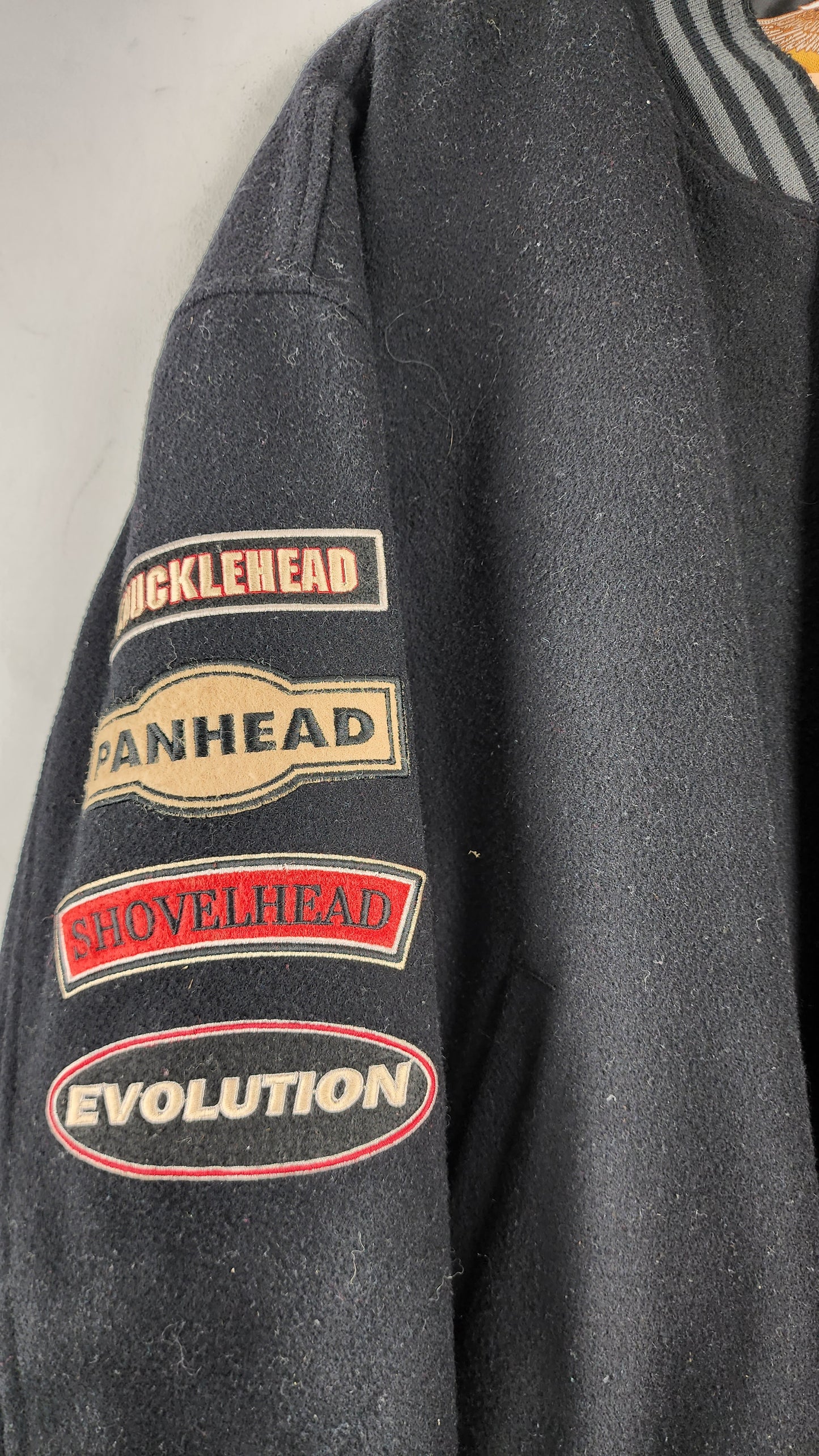 Vintage Harley Davidson Bomber Style Wool Jacket