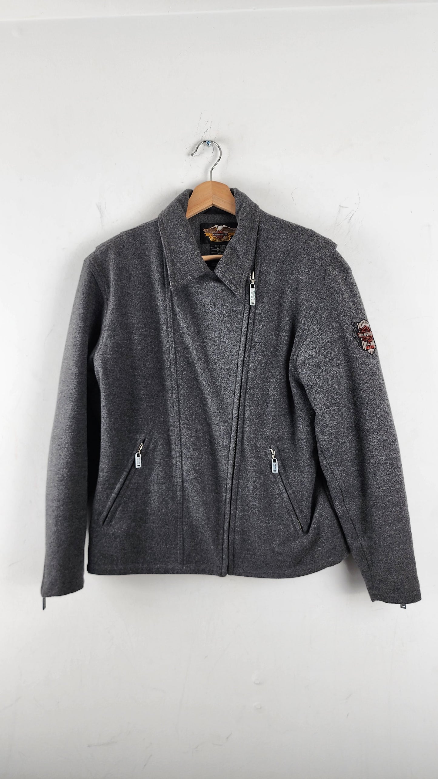 RARE Womens Vintage Grey Harley Davidson Jacket