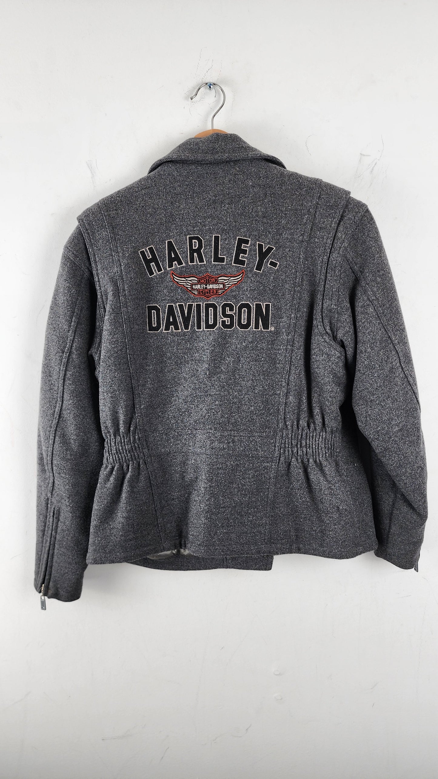 RARE Womens Vintage Grey Harley Davidson Jacket