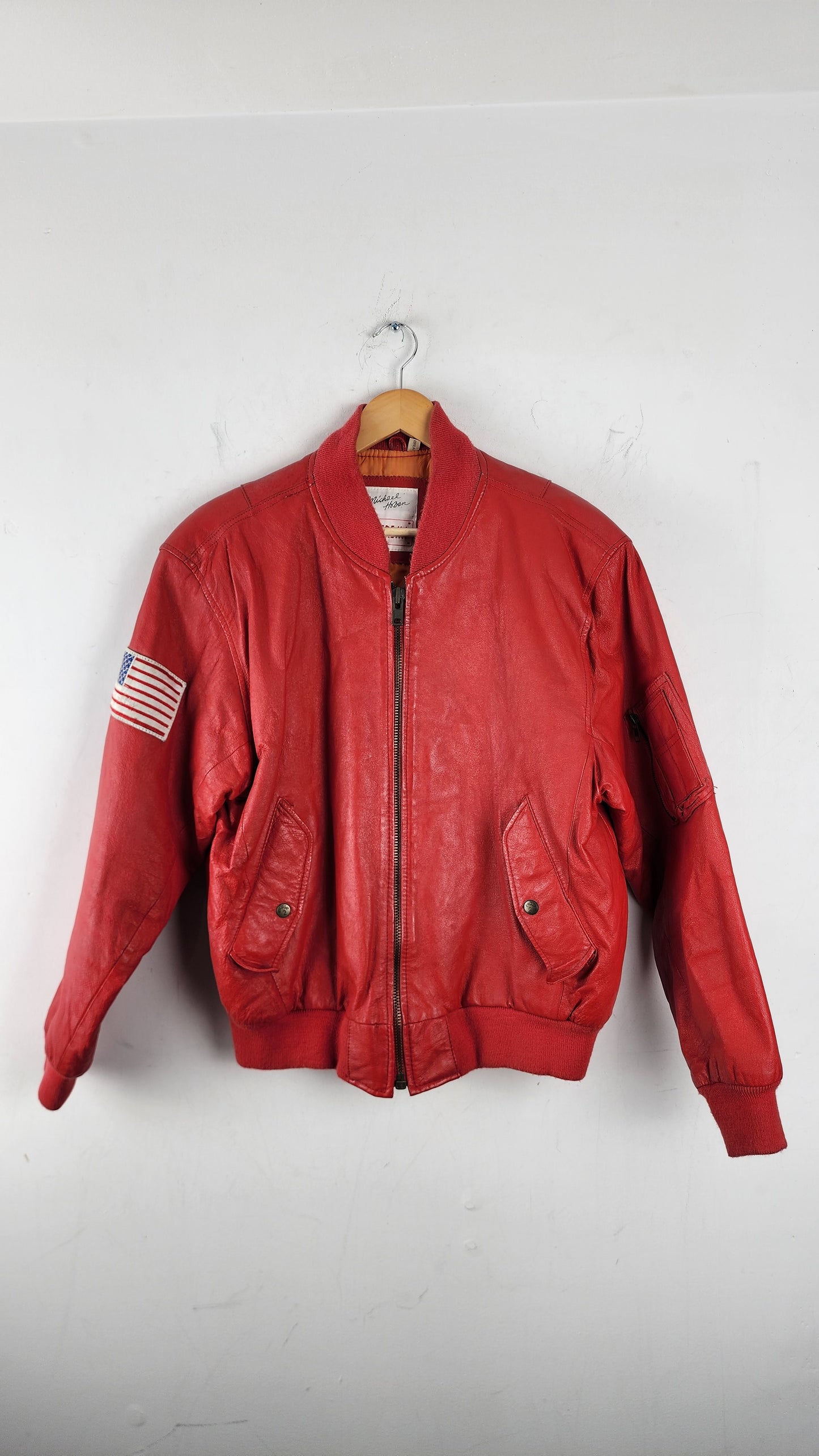 Vintage Michael Hoban Wheremi US Marines Leather Bomber Style Jacket