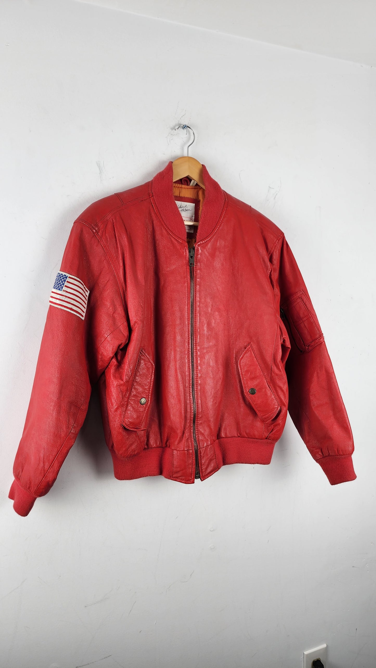 Vintage Michael Hoban Wheremi US Marines Leather Bomber Style Jacket