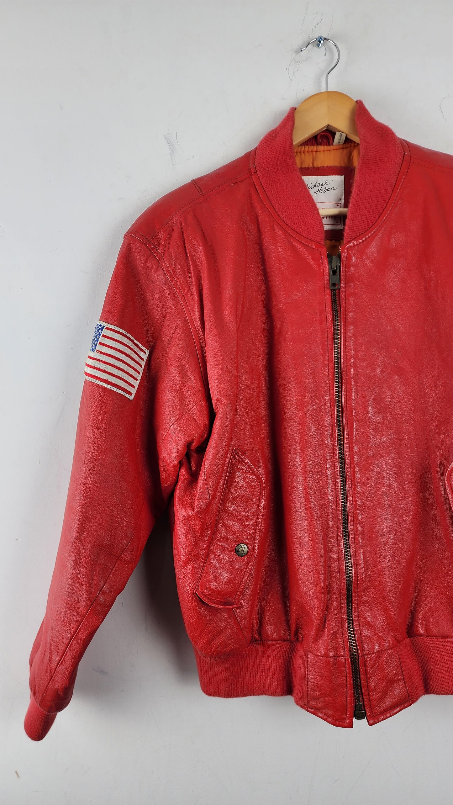 Vintage Michael Hoban Wheremi US Marines Leather Bomber Style Jacket