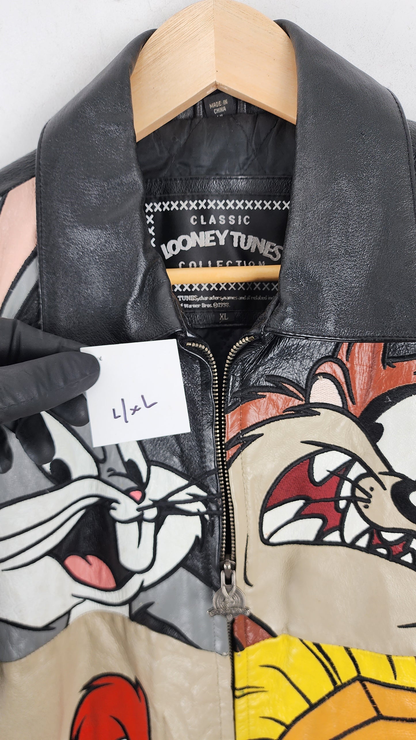 Vintage 90s Looney Tunes All Star Leather Jacket