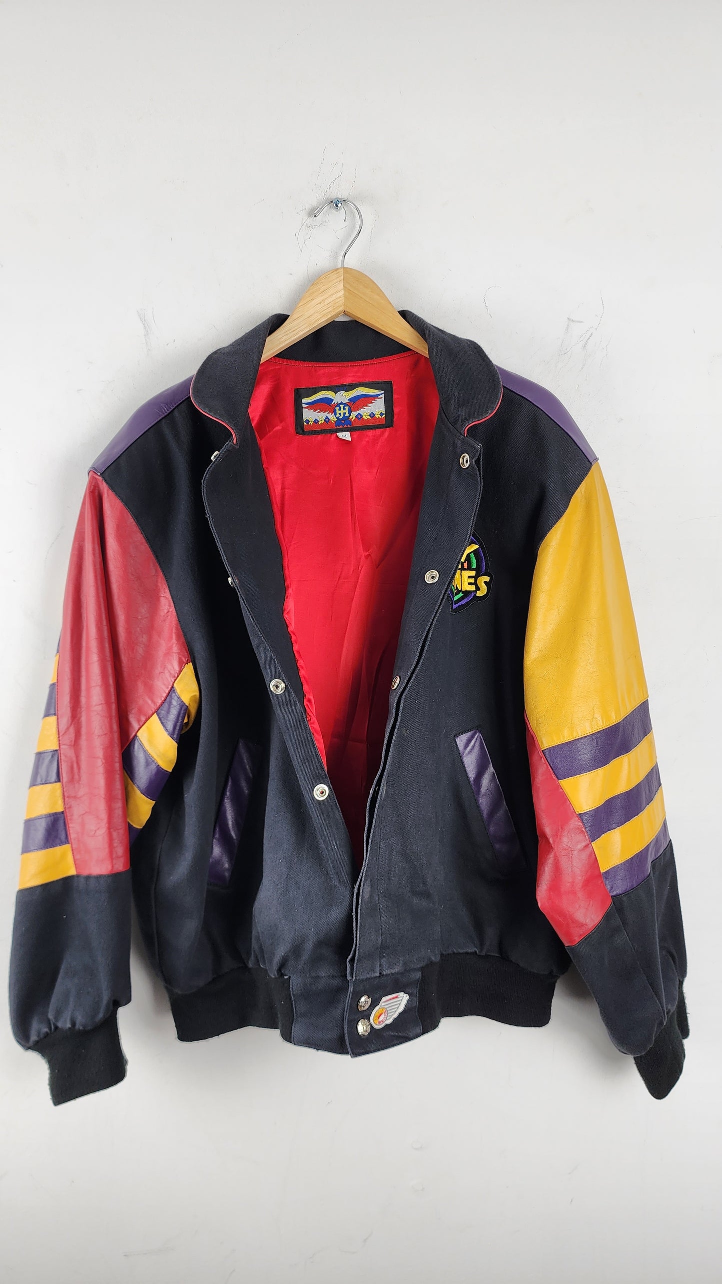 Vintage Jeff Hamilton Looney Tunes Jacket with Leather Sleeves