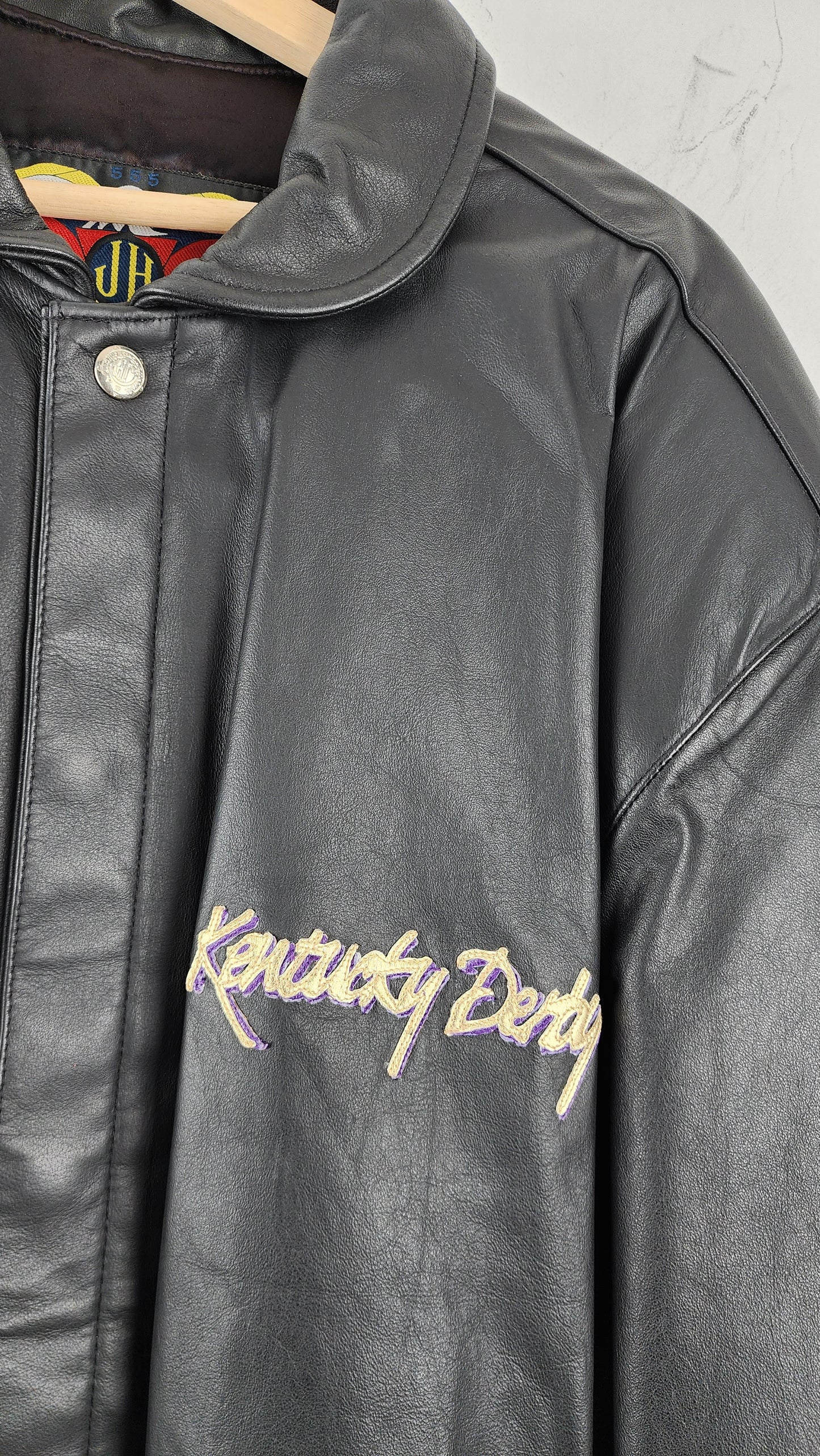 90s Jeff Hamilton Kentucky Derby Leather Jacket - Made in USA