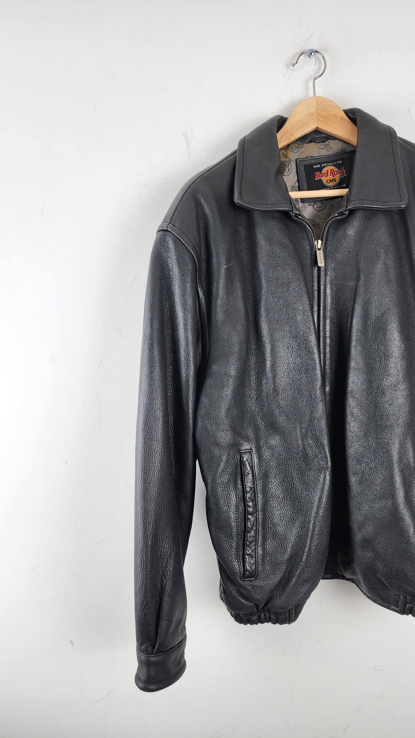 90s Hard Rock Cafe Denver Leather Jacket