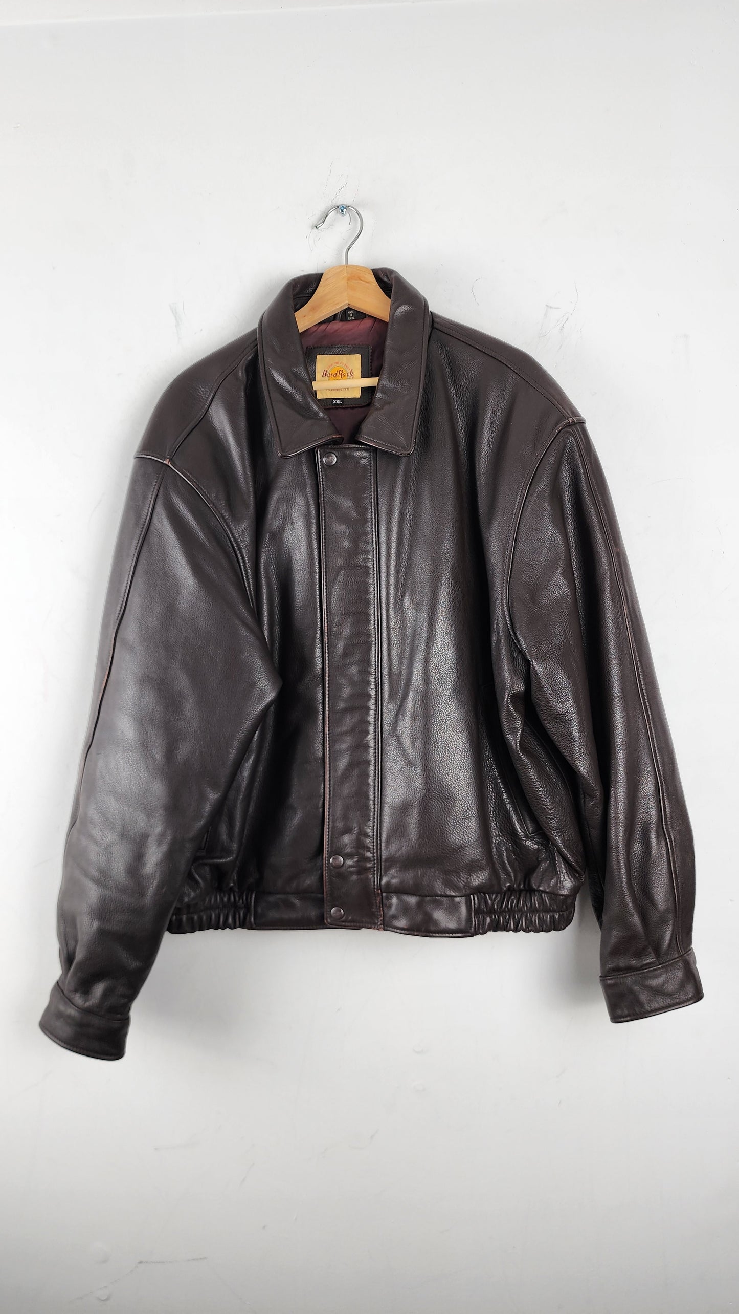 90s Hard Rock Cafe Salt Lake City Leather Jacket