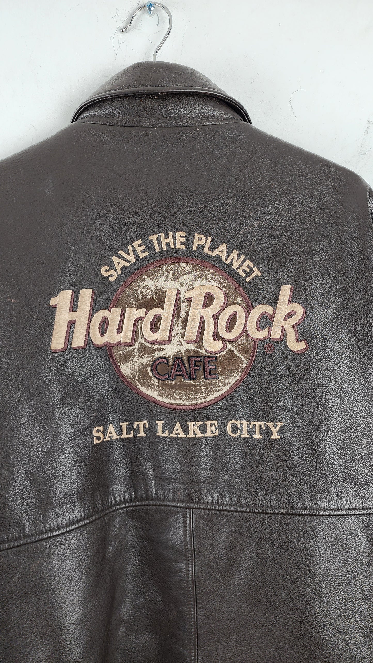 90s Hard Rock Cafe Salt Lake City Leather Jacket