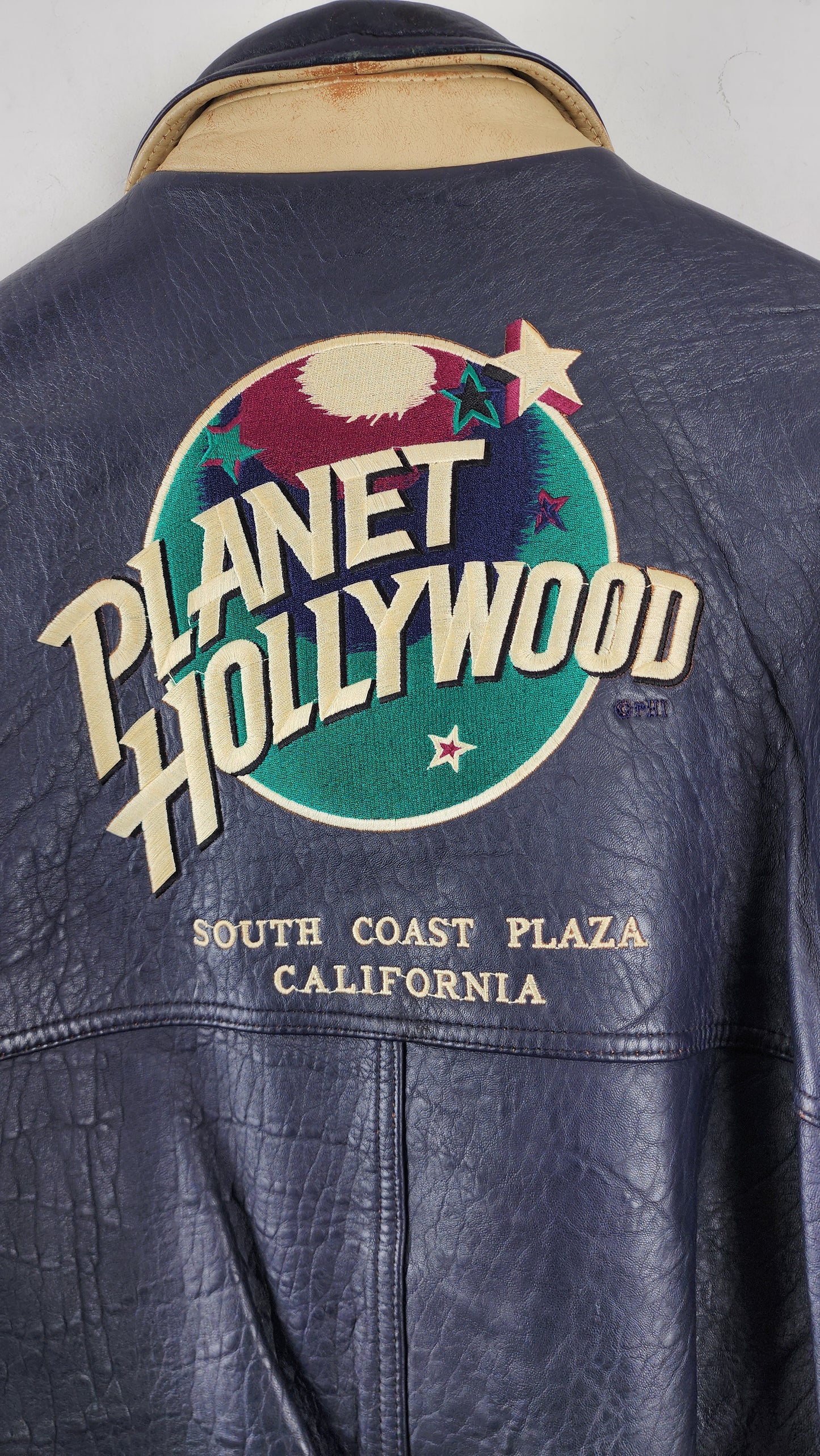 Vintage Planet Hollywood California Leather Bomber Jacket