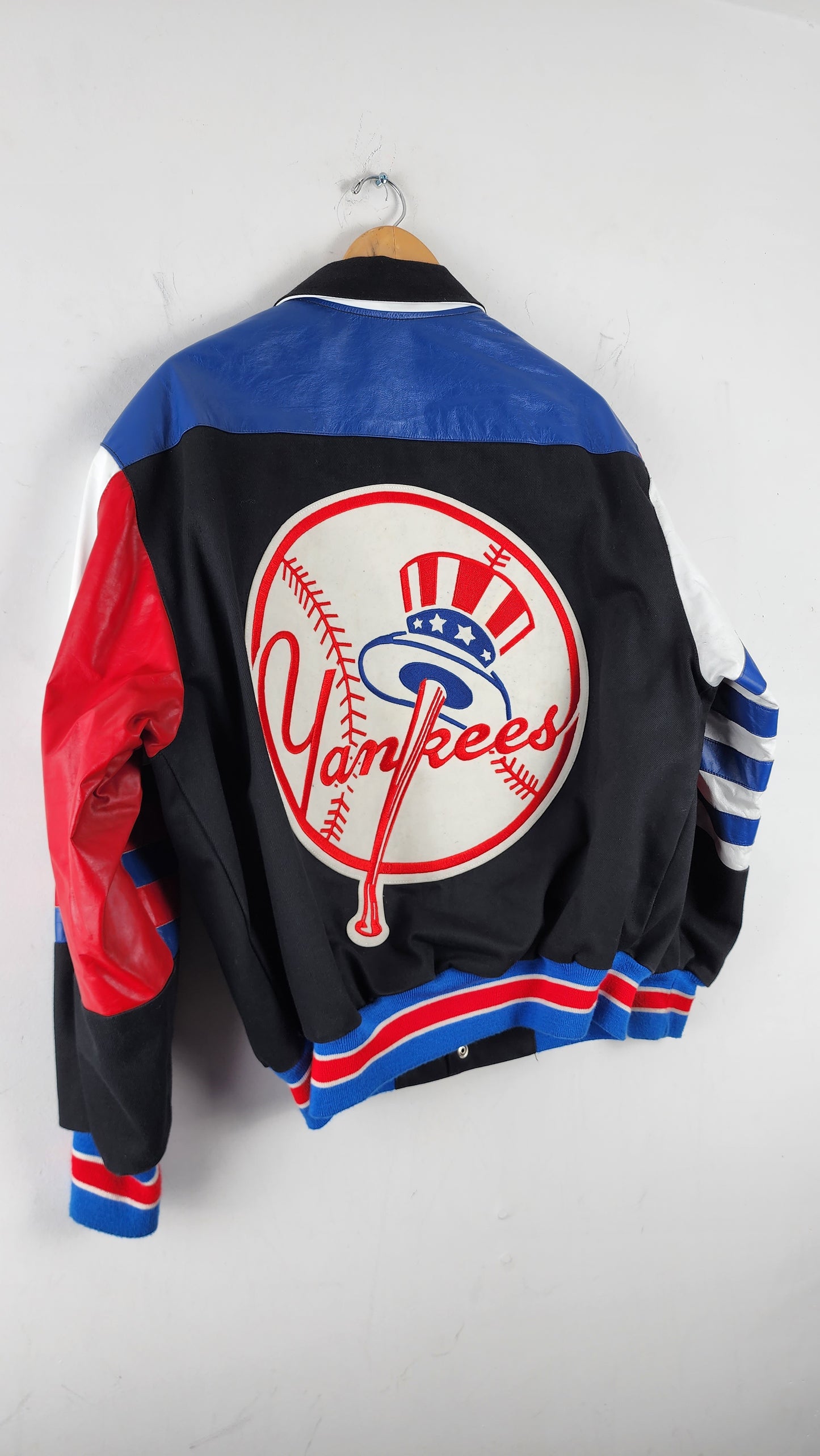 Vintage 90s Jeff Hamilton Yankees Leather Jacket